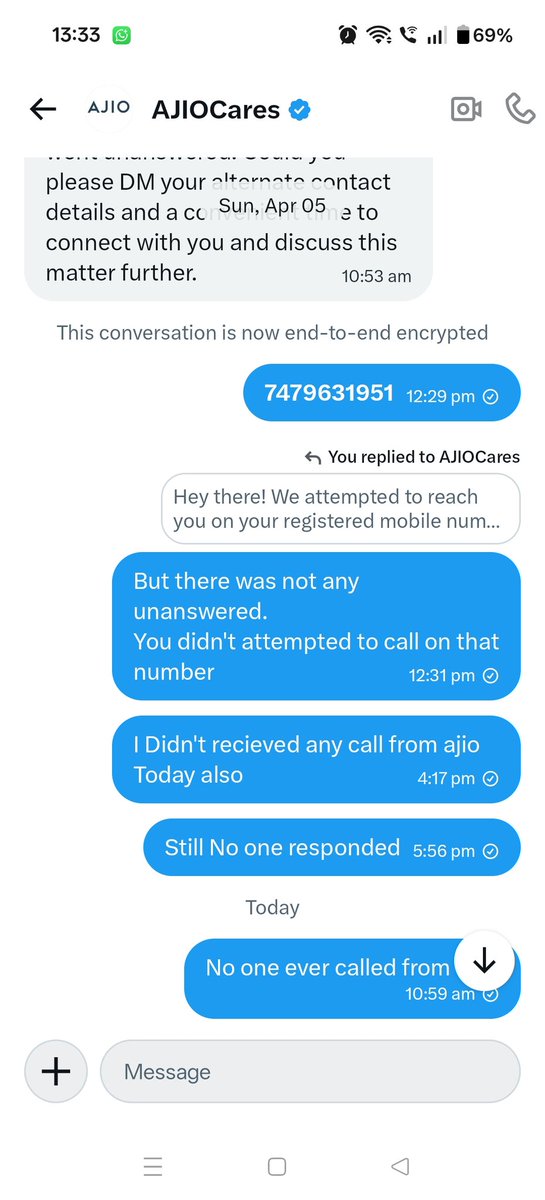 johnvaibhav's tweet photo. @AjioCares This is ajio s response on private text. @PMOIndia @PiyushGoyal @PiyushGoyalOffc @AmitShah #consumerforumindia #ecommerce https://t.co/SS9xQJyJnE