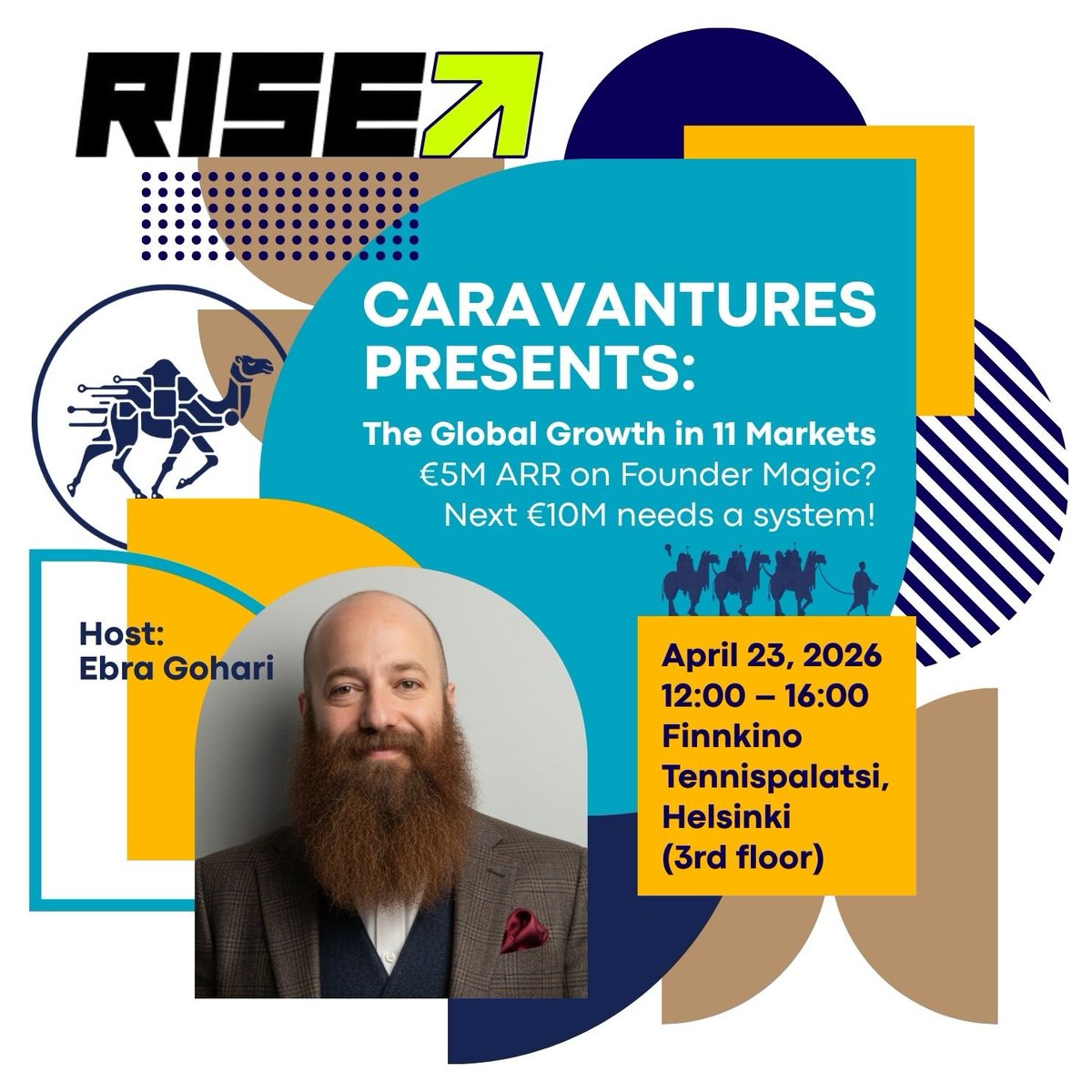 Caravantures will be at RISE 2026 Helsinki on April 23rd. Featuring a 4-hour panel with experts such as Gary Fowler and Peter Loukianoff, they will present the roadmap for 11 high-potential markets.

-​15% Discount: CARAVANTURES
​Registration:
rise-event.fi/en/liput

​#RISE2026