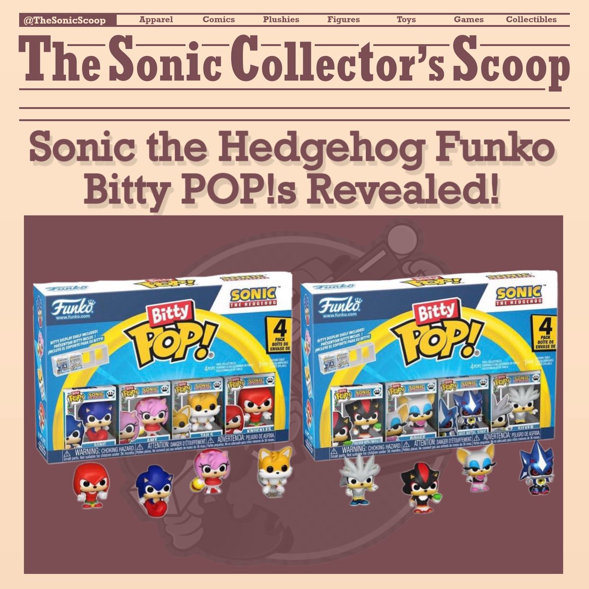 TheSonicScoop's tweet photo. 🚨FUNKO SCOOP🚨

Sonic Funko Bitty POP!s have been revealed, featuring 8 Sonic Funko POPs in Bitty form! https://t.co/kXxKsFVG4x