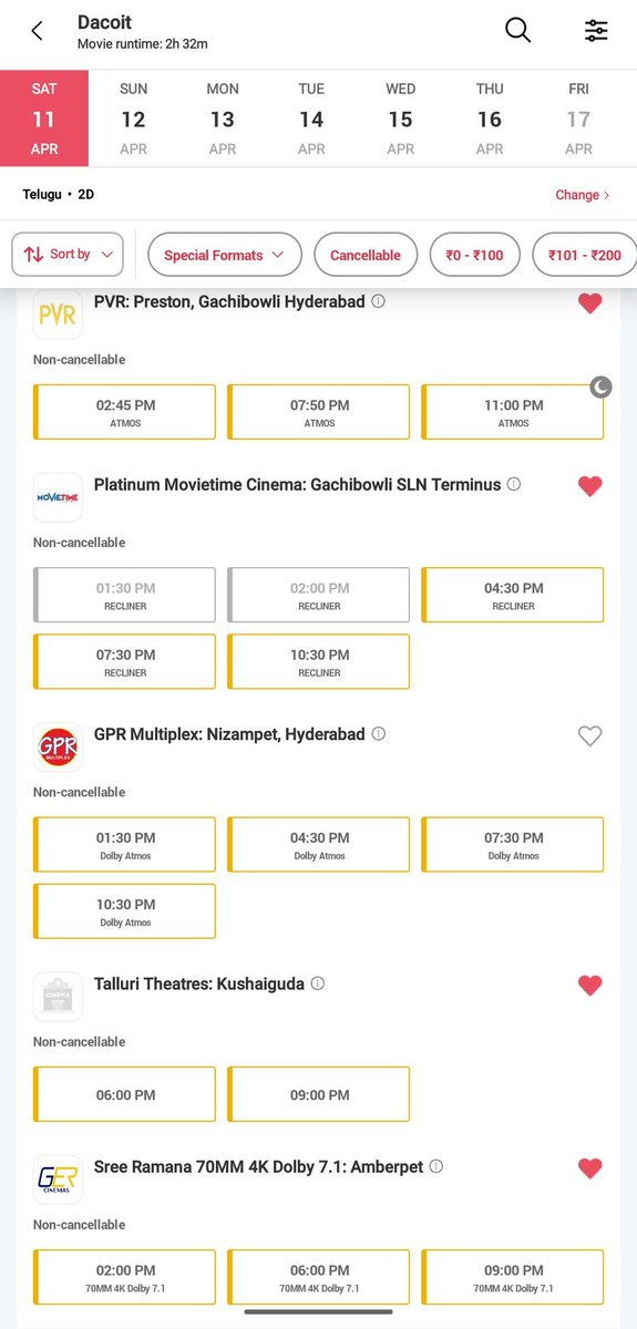 Bhas18698Durgam's tweet photo. Prathi area lo HOUSEFULL boards 🔥😳
#Dacoit literally box office ni rule chestundi 💣

#BlockBusterDacoit

In cinema now' 
Book your tickets https://t.co/9lWoPCCRDN