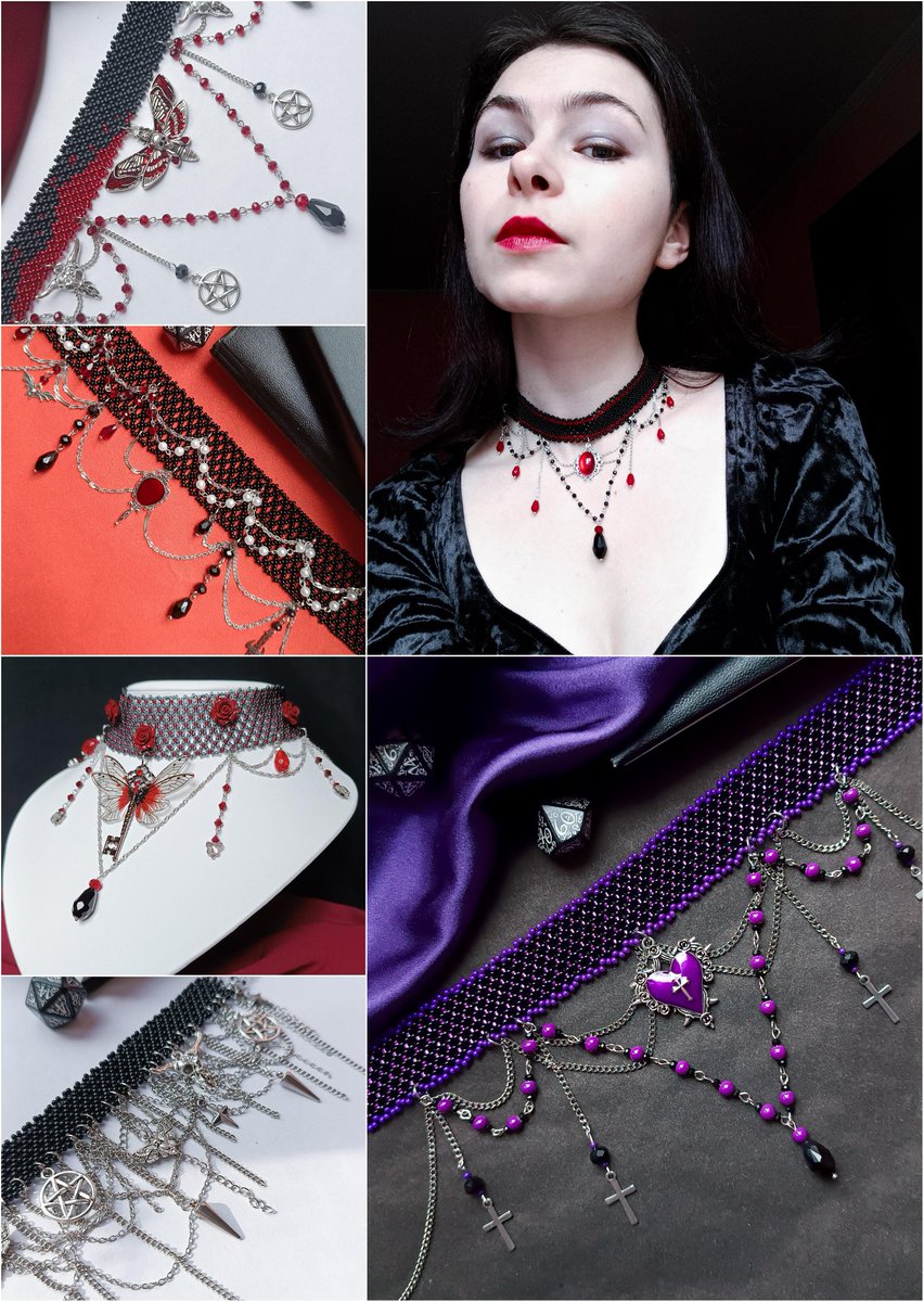 спроба номер остання 

я мертва панночка, і майструю всякі різні прикраси з бісеру, металу і намистин. 
вампірські, ельфійські, натхненні природою, а також по моїх - і ваших - персонажах. 
черги зараз немає, тому зможу швиденько зробити для вас щось гарне 

буду вдячна за рт 🥺