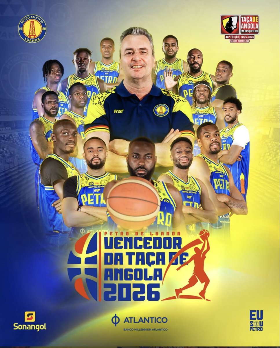 AngolanBasket's tweet photo. 🏆🇦🇴 TAÇA DE ANGOLA 2026 2| 48.ª EDIÇÃO

O Petro de Luanda venceu sexta-feira, 10 de Abril de 2026 a 48.ª edição da Taça de Angola em Basquetebol (2026) ao derrotar o Interclube por 98-80 na Arena do Kilamba em Luanda. https://t.co/SN8JIc0enE