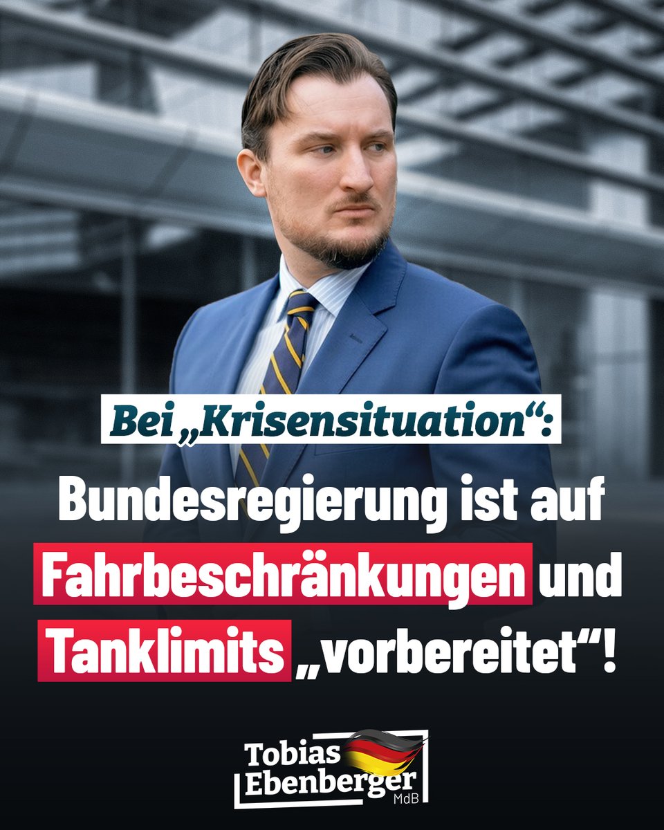 Ende April wird der Treibstoff knapp. Davor warnte Wirtschaftsministerin Reiche (CDU) bereits im März. Ich fragte die Bundesregierung, ob den Bürgern Spritrationierungen und/oder Fahrverbote drohen. Die Antwort:

Auf Grundlage des Energiesicherheitsgesetzes kann die