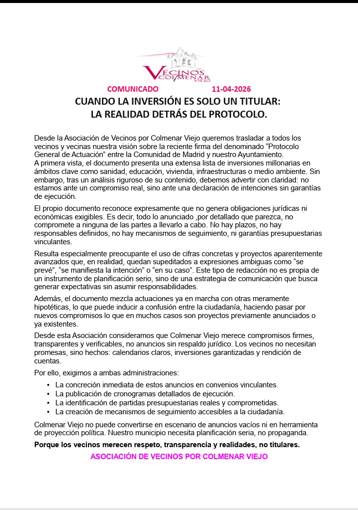 AV Vecinos por Colmenar Viejo tweet media