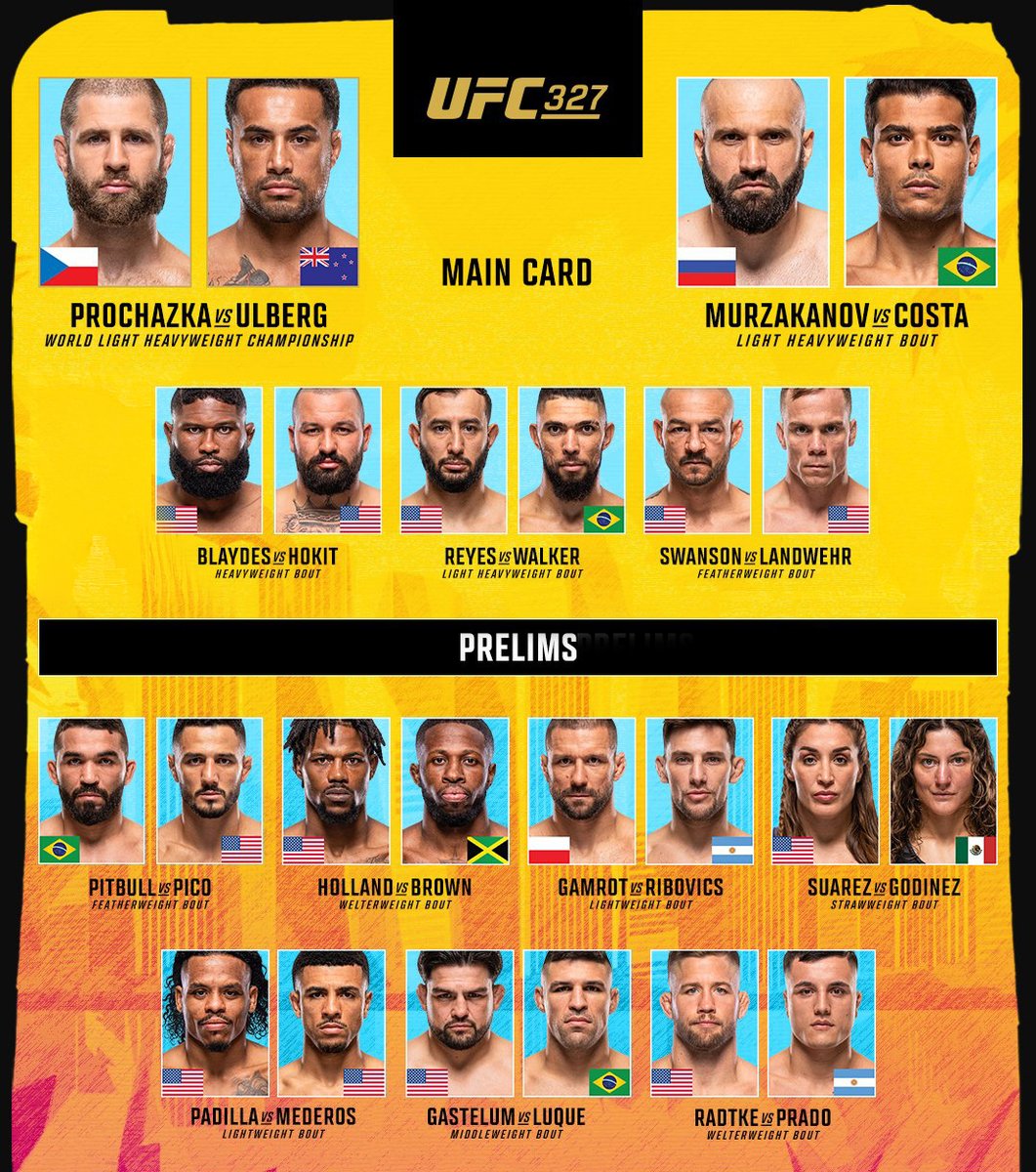 LaSueur_off's tweet photo. La CARTE de ce soir 😤

▪️Préliminaires : 23h30
▪️Début de la carte principale : 3h00

#UFC327 https://t.co/WBkRtN2iBN