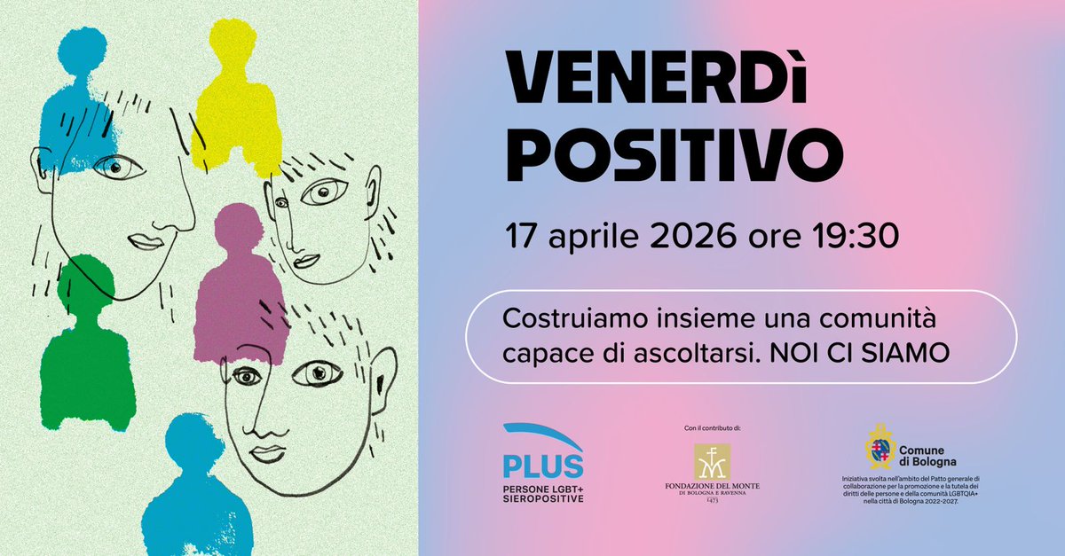 Plus_aps's tweet photo. Venerdì Positivo – 17 aprile, ore 19:30

Uno spazio sicuro per incontrarsi, parlare, ascoltarsi.
Per le persone LGBT+ che vivono con HIV e per chi vuole esserci.
💬 Comunità, ascolto, presenza.
👉 Noi ci siamo

#VenerdìPositivo #HIV #LGBTQ #Community https://t.co/uBAiCl4wGN
