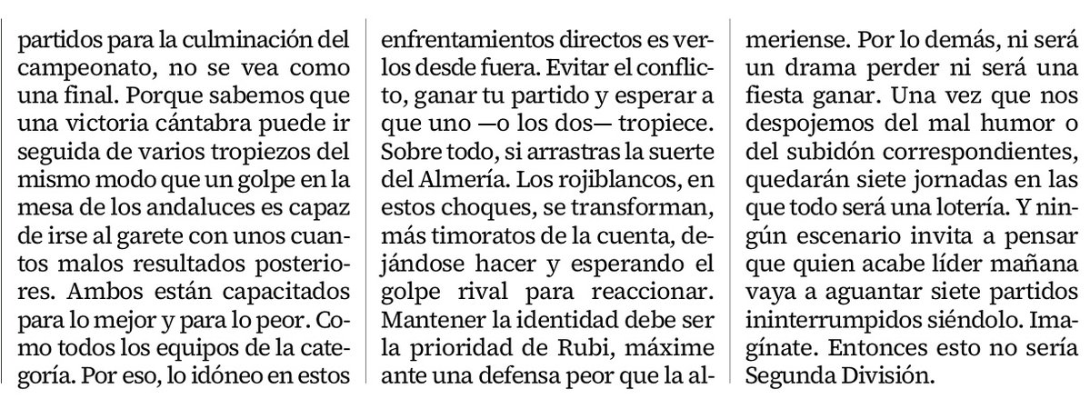 Sobre la esquizofrénica Segunda División y ese Racing-Almería de mañana. 

Lo de los sábados en el Diario:

«Nada definitivo»