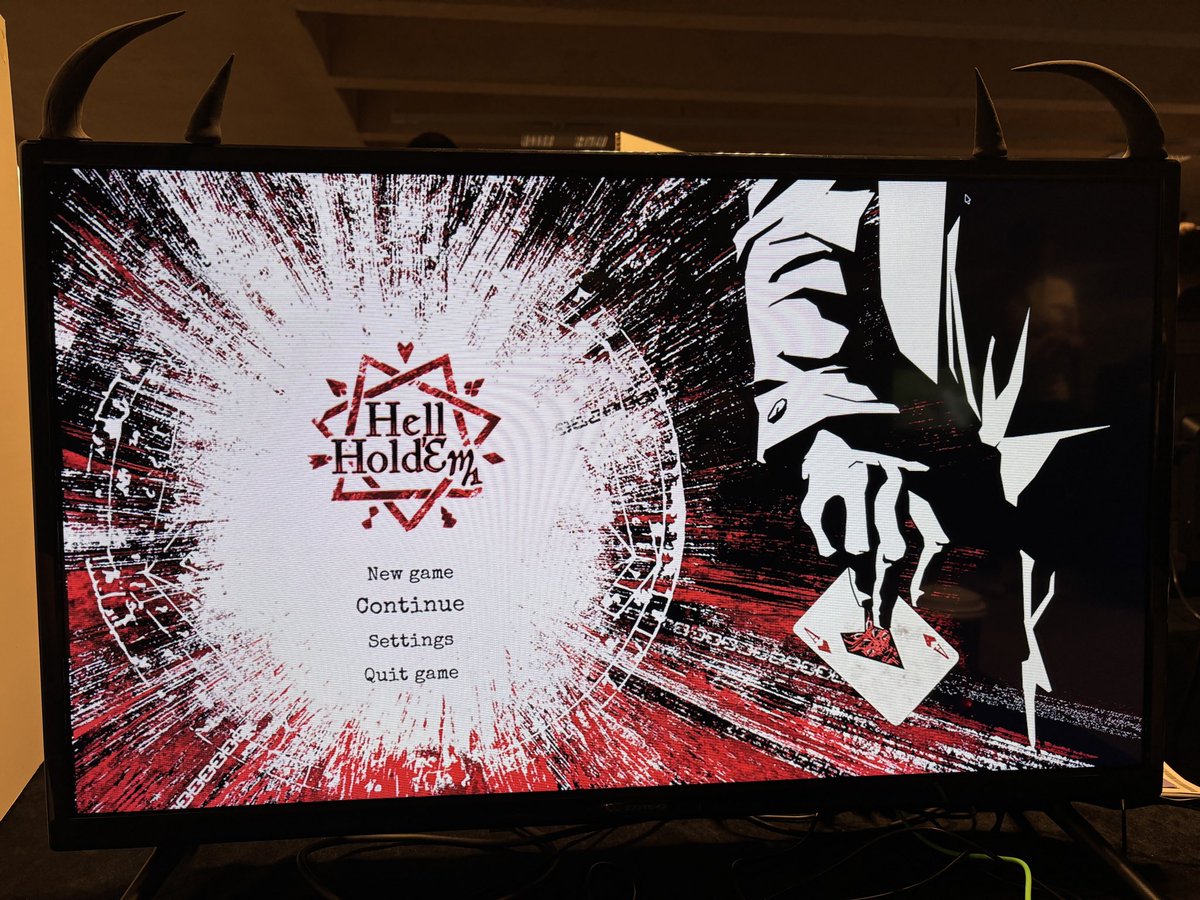 TwistedHouseDev's tweet photo. It’s the last day of @MadGamesShow 🎮
Come to booth 64 and play with us… if you dare
#HellHoldem https://t.co/67mrystoad