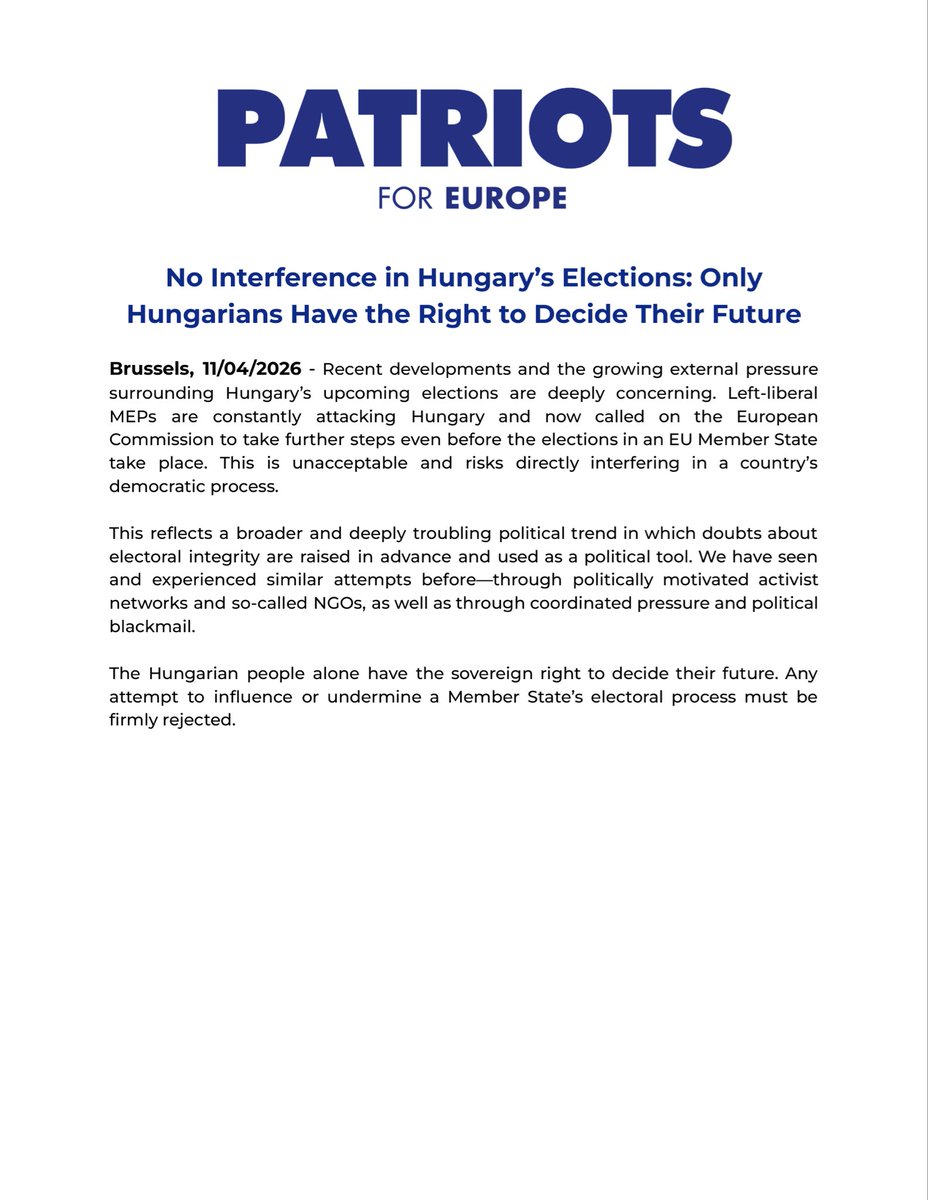 Patriots for Europe tweet media