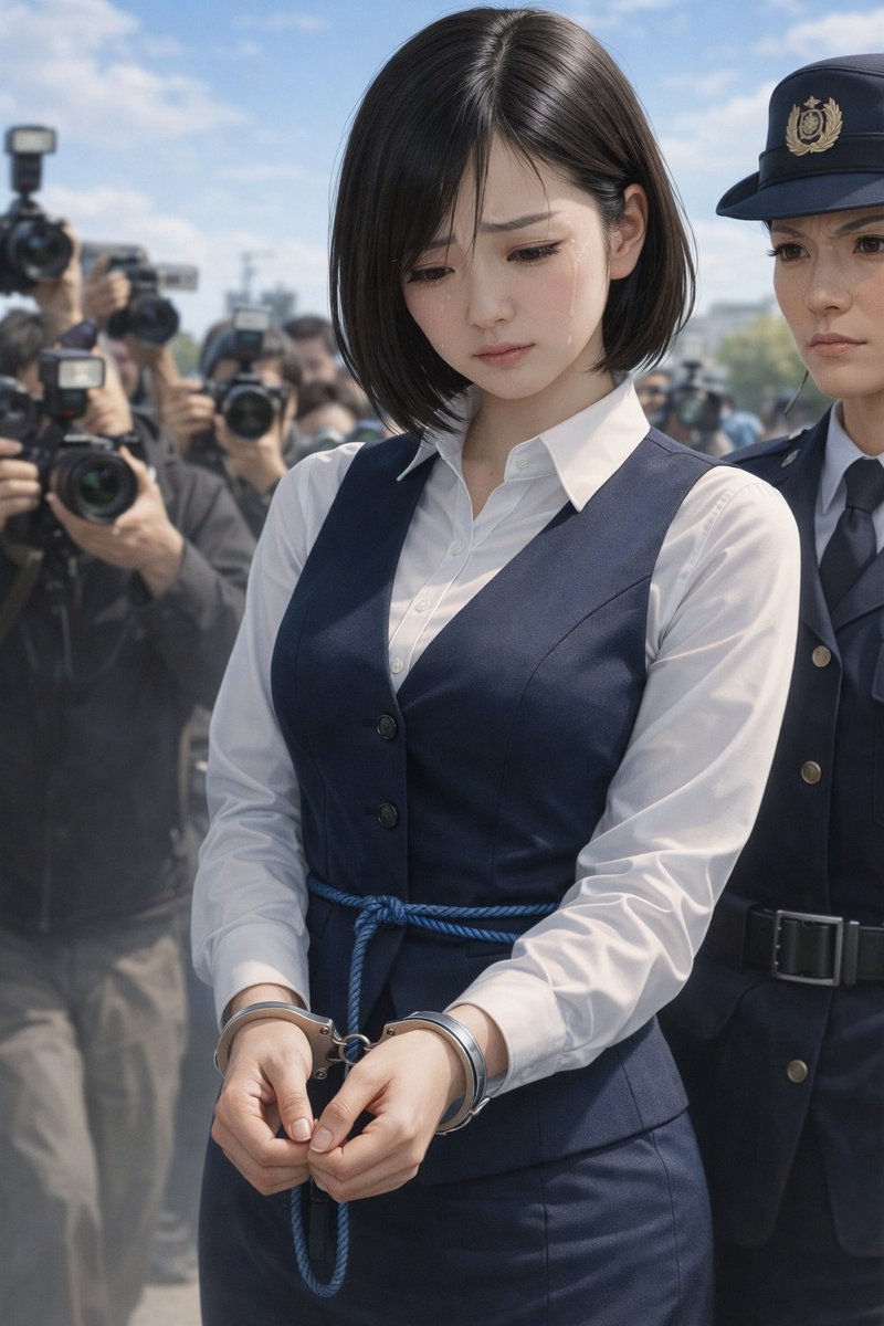 AmeuraPrison's tweet photo. 連れ出された会社の外には多くのマスコミ
手錠は隠されず腰縄を引かれ惨めな姿を晒す https://t.co/hal2pIkRFP