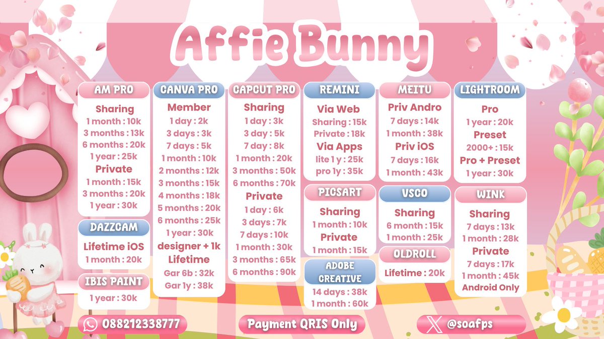 lodym_s's tweet photo. WTS WTB JUAL BELI APLIKASI PREMIUM MURAH BERGARANSI FAST 

netflix, disney, vision, canva, capcut, iqiyi, loklok, hbo max, viu,  prime, chatgpt, youtube, vidio, gemini, claude appmus, dazzcam, dramabox, catchplay crunchyroll meitu wink

order: https://t.co/Eyo6jX4ZLF
#zonauang hh https://t.co/fs9eS8VzLx