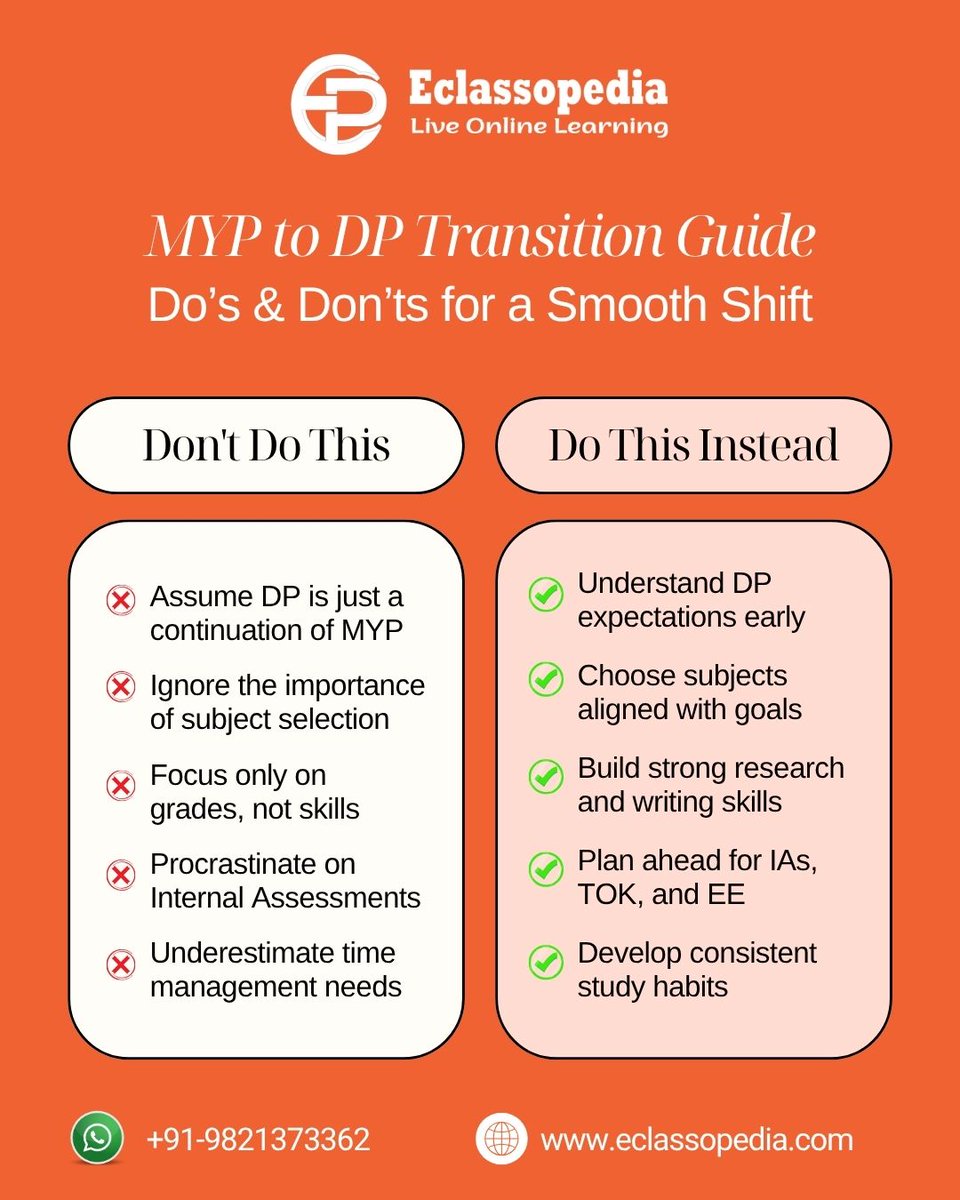 eclassopedia's tweet image. MYP → DP is a big leap — don’t leave it to chance. 🚀
Start early, choose wisely, and build the right habits for success.

🎯 Need guidance for a smooth transition?
👉 DM us today!

#MYPtoDP #IBDP #IBStudents #StudySmart #IBSuccess #Eclassopedia