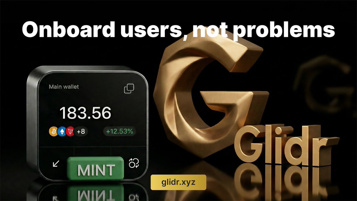 GlidrOnline's tweet image. 💫 #Web3 complexity is a user acquisition killer.

☠️ We fixed it. #Glidr delivers Web2-grade simplicity with one-click mints, gasless interactions, and one unified balance across networks.

🚀 Onboard users, not problems.