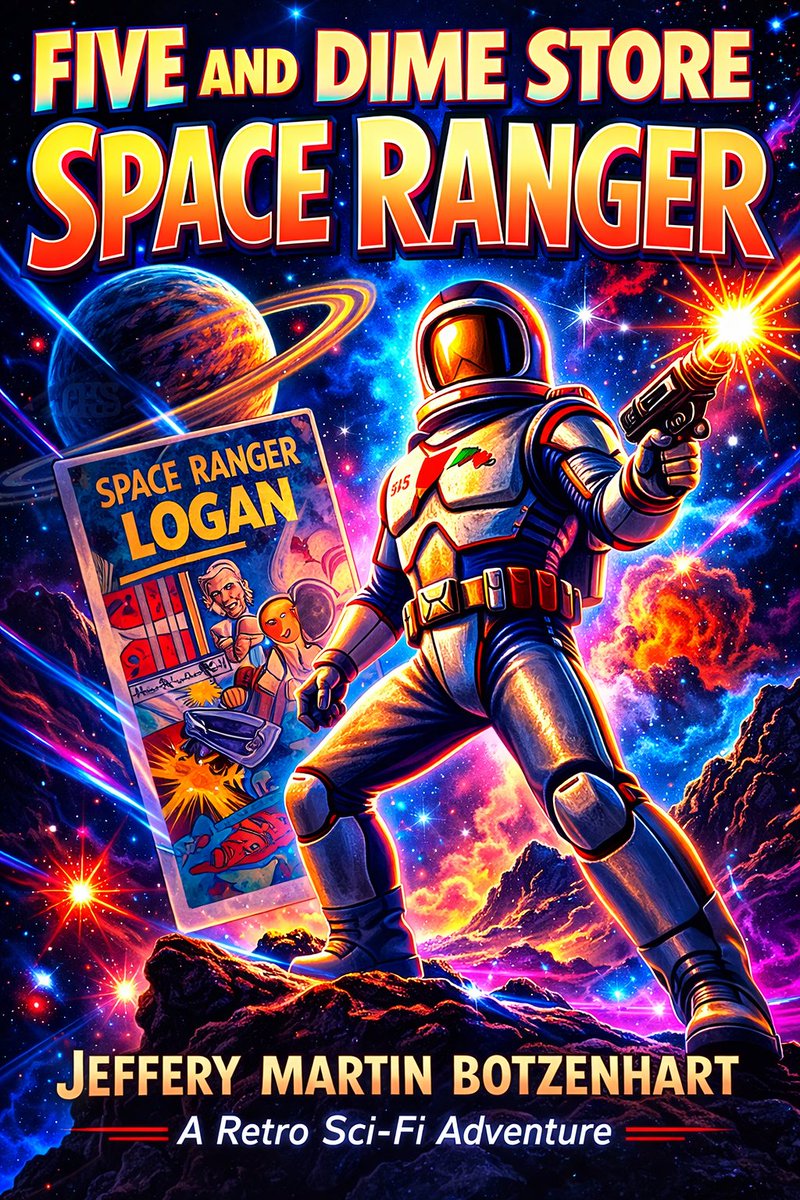 JBotzenhart's tweet image. Coming Spring / Summer 2026 
Five and Dime Store Space Ranger 
by Author Jeffery Martin Botzenhart 
What if your hero is only a comic book character?
#sciencefiction #fantasy #adventure #mustread