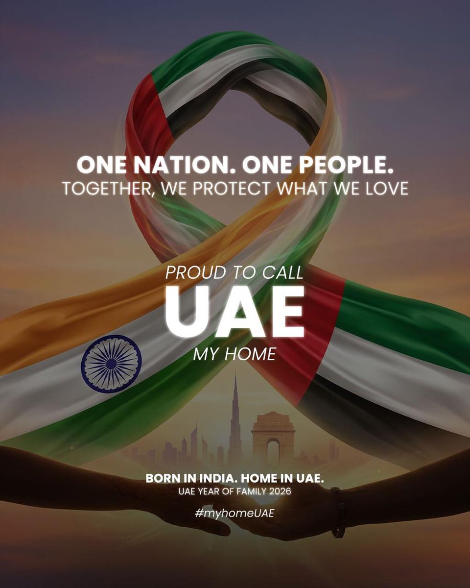 IPF_Maharashtra's tweet photo. Born in India. Home in UAE.
One Nation. One People. Together, we protect what we love. 🇮🇳🇦🇪
#myhomeUAE #OneNationOnePeople 
#BornInIndiaHomeInUAE #IndiaUAE #YearOfFamily2026 #ProudIndian
#IPFMaharashtra

@Vaidyaj
@RahulTulpuleDXB 
@BhushanChaudhar 
@GaurishWagale
@maheshdhomkar https://t.co/qF7vk0U0RC