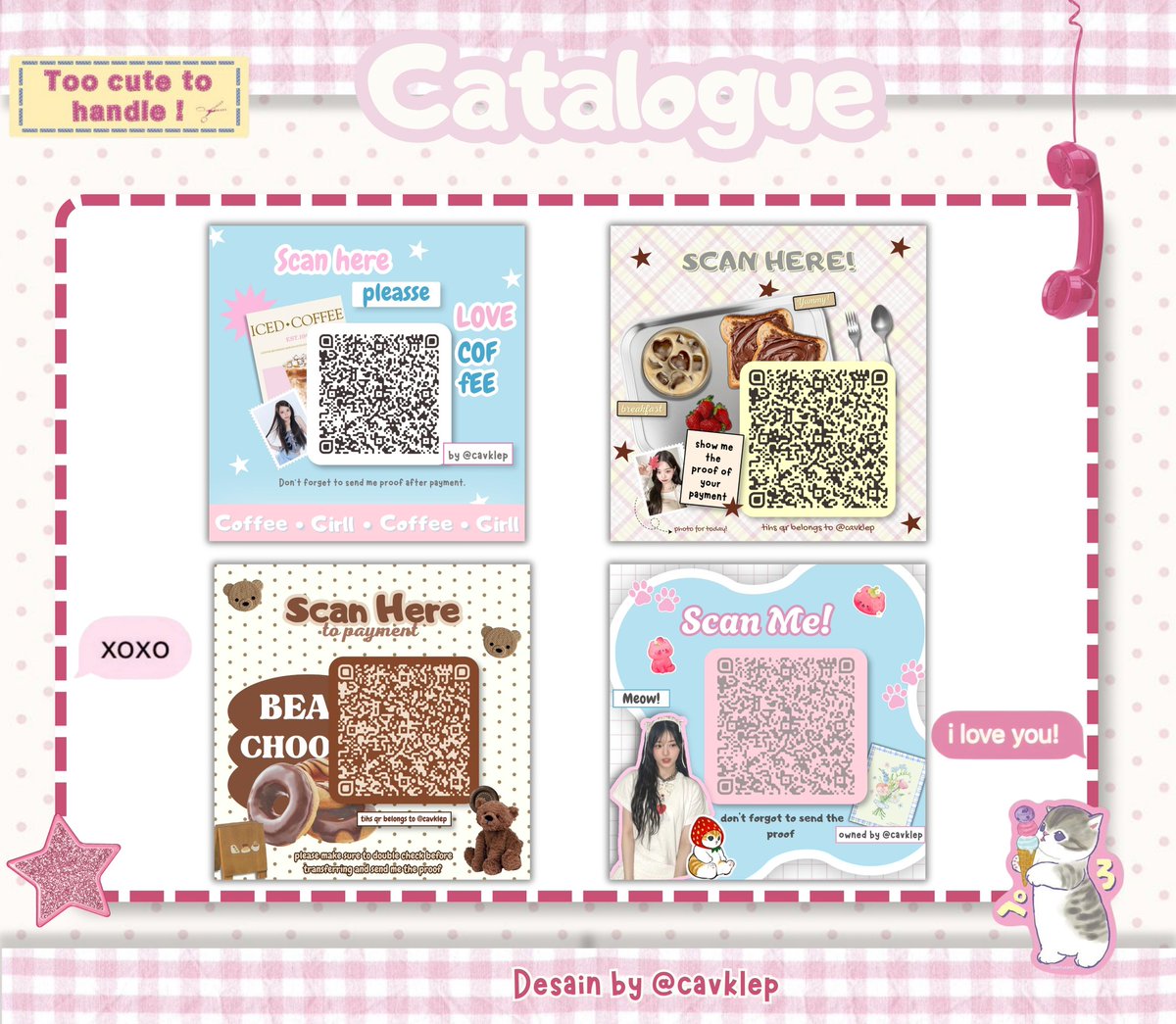 cavklep's tweet photo. < help rt/repost? , maaciee ^^ >

hayii hayii >ᴗ< aku sudah open all catalog qr deco yaa bisa di jemput melalui wa di pinned,start form 5k available inrush dan recolor ૮₍ ˶ᵔ ᵕ ᵔ˶ ₎ა

#zonauang #zonaduit https://t.co/A6d8l1egmi