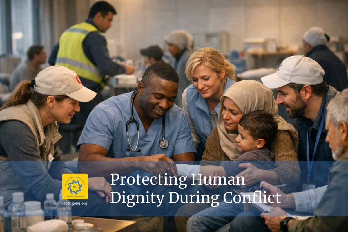 IPCongress_'s tweet photo. Protecting Human Dignity During Conflict
At the heart of every conflict lies the fundamental need to protect human dignity. Ensuring the safety, rights, and well-being of civilians must remain a central priority. https://t.co/lGagBSFZWn