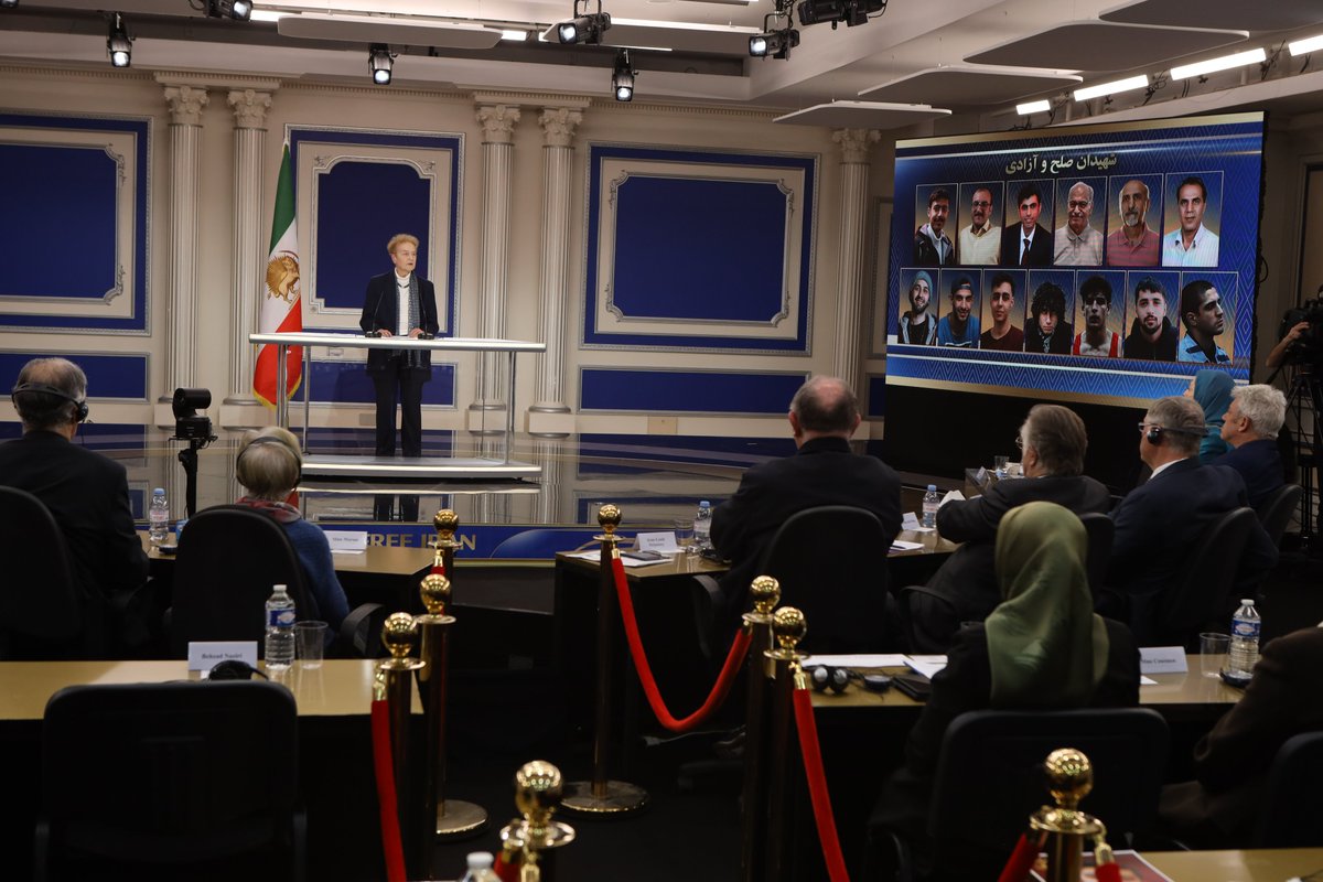 Ex-🇩🇪Justice Minister Däubler-Gmelin (SPD) at the #Paris memorial event for 13 victims of execution in the Iranian resistance:
 “This day of mourning is also a day of determination, &amp; a day of confirming that the necessary fighting for a free and democratic Iran is going on and