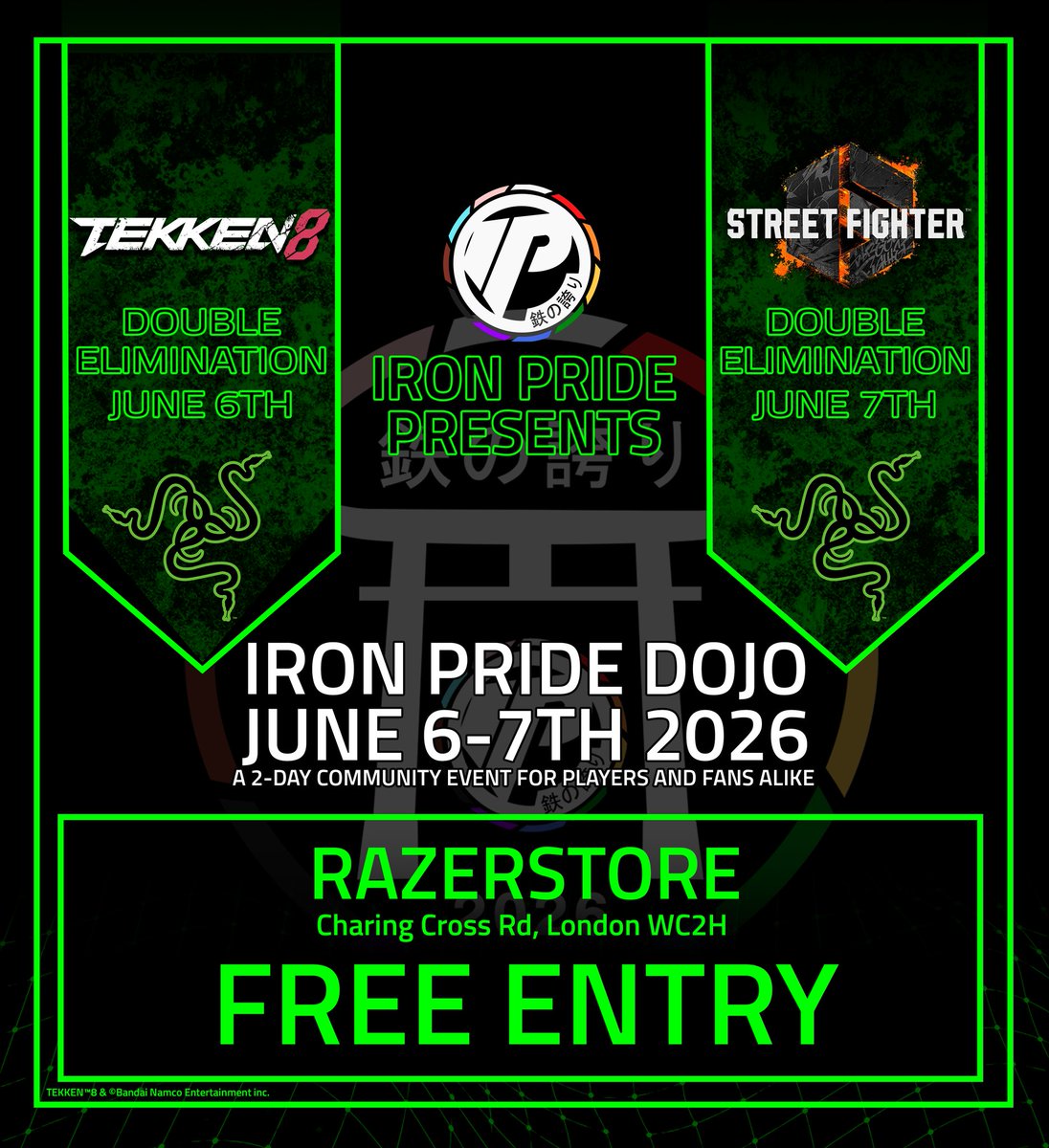 IronPrideFGC's tweet image. ANNOUNCEMENT!

IRON PRIDE DOJO INFO!

NEW DATES!

NEW VENUE!

NEW GAME!

Iron Pride FGC presents Iron Pride Dojo @RazerStore London (Charing Cross)

This time we are doing 2 days of FREE tournaments.

and even better we are doing it during #PrideMonth 6 - 7 June.