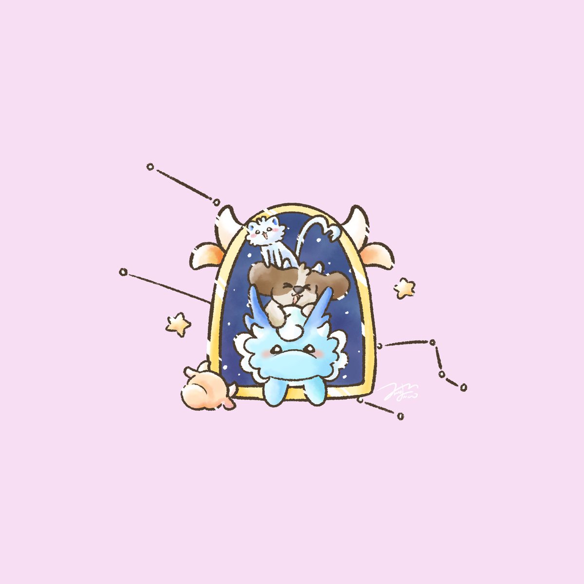 1年の3分の1が過ぎた
星座は何ですか？✨

#星座 #かわいい #イラスト