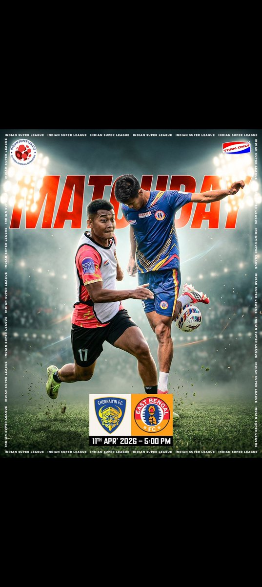 trakonly's tweet photo. 🔥 Hype + Positive Vibes Matchday energy is ON! ❤️💛❤️💛
Time to bring the passion, the fight, and the glory!
Let’s back our boys till the final whistle 💪⚽

#EastBengal #ChennaiyinFC #FootballFamily #Matchday https://t.co/PmUWEvQelF