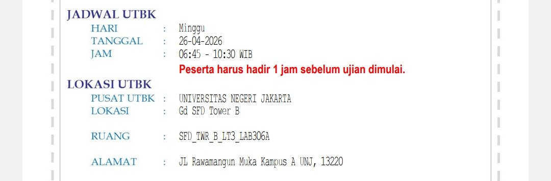 terusbaca's tweet photo. ada yg dapet di unj tanggal 26 gaaa, di Tower B sesi pagi https://t.co/VJXql1Ltfh