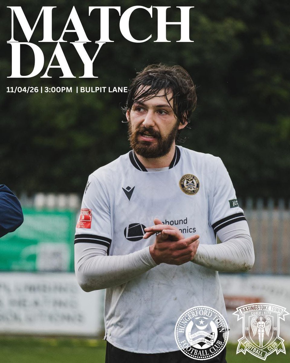 HungerfordTown's tweet photo. ITS MATCHDAY ⚽️🔥

Back at Bulpit Lane 🏟️ today for a 3pm KO  against Basingstoke Town Football Club

All focus on the 90 minutes ahead 💪

We go together from start to finish 📣
Get down, get loud, and stand with the lads!

#UpTheCrusaders⚔️ https://t.co/2Orx5qxm9E