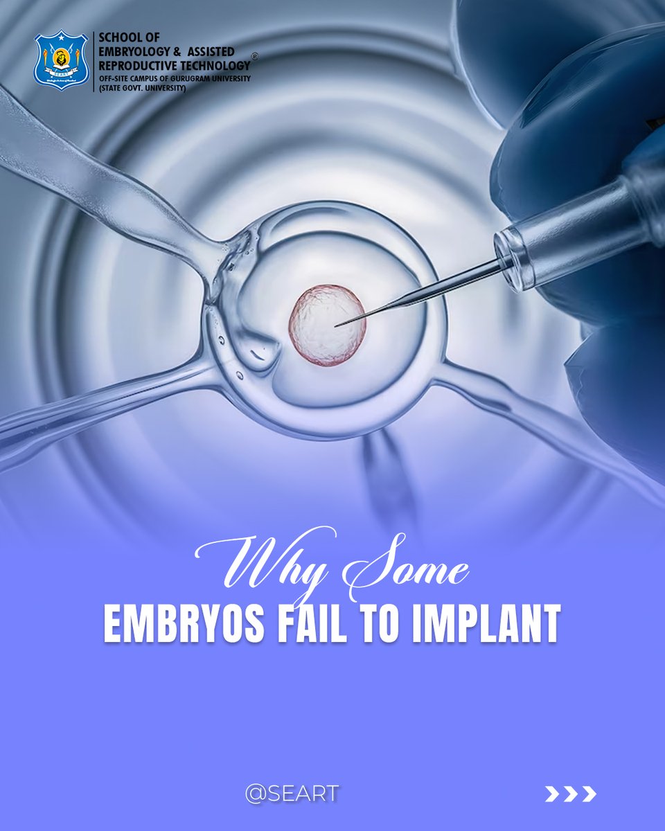 SeartEmbryology's tweet photo. Why do some embryos fail to implant? It’s a common challenge in IVF.

#SEART #SchoolOfEmbryology #ImplantationFailure #IVFScience #EmbryologyBasics #ClinicalEmbryology #IVFTraining #EmbryologyCareer #FutureEmbryologist #Gurgaon #India https://t.co/Qn1VNw1DhQ