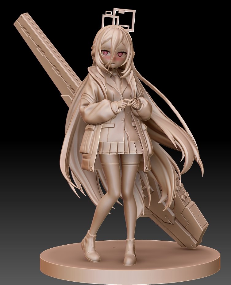 Wreath439's tweet image. 最近のモデリングデータ
フィギュア造形師さんと繋がりたい...
 #ブルーアーカイブ
 #ZBrush