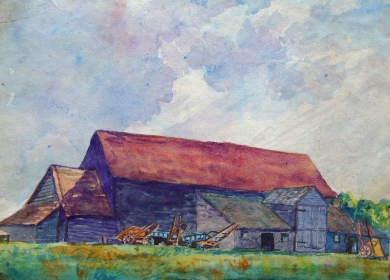 EastLndonGroup's tweet image. Good morning, John @JohnTizard &amp;amp; thank you, as always. I'm very pleased to hear that you went to the Farmers' Market in Shefford. Here's a lovely watercolour of "Lamb's Farm" by Harold Steggles from c.1927 for you. #HaroldSteggles #SaturdayMorning #EastLondonGroup