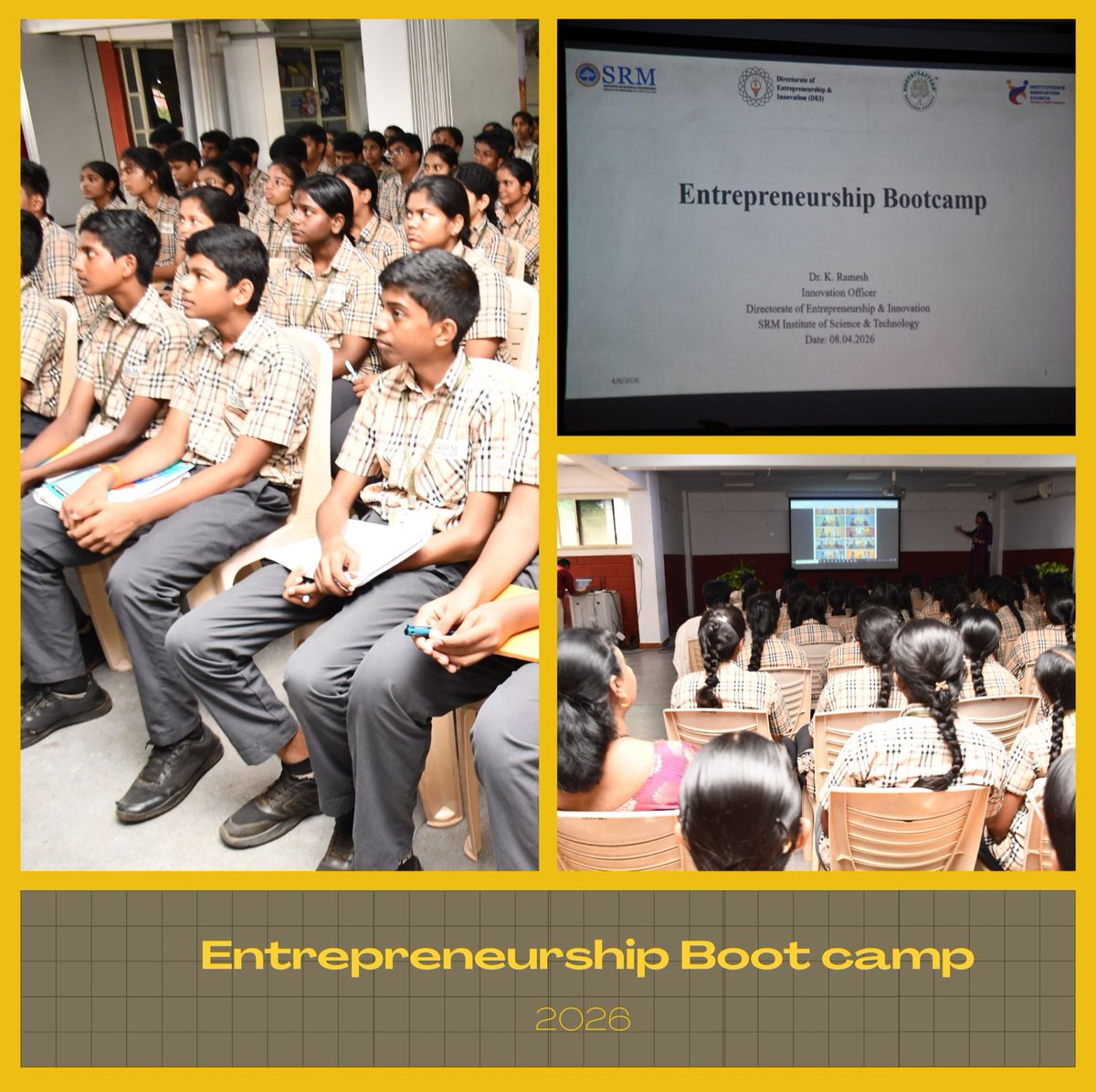 srmpsg's tweet image. Our  school organised an inspiring entrepreneurship session with Dr. Purnima  and Dr. K. Ramesh from the SRM Innovation Center for Excellence.

#Entrepreneurship #YoungInnovators #SRMIST #StudentSuccess #BootCamp #DeepTech #YoungEntrepreneurs #STEMEducation #SRMPublicSchool