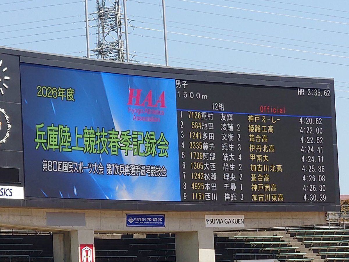 kobeac39's tweet photo. 2026兵庫陸上競技春季記録会
in 神戸ユニバー記念競技場🏟️

神戸えーしー✨️
みんなで挑戦してきました!! https://t.co/wjWtV5DAWr