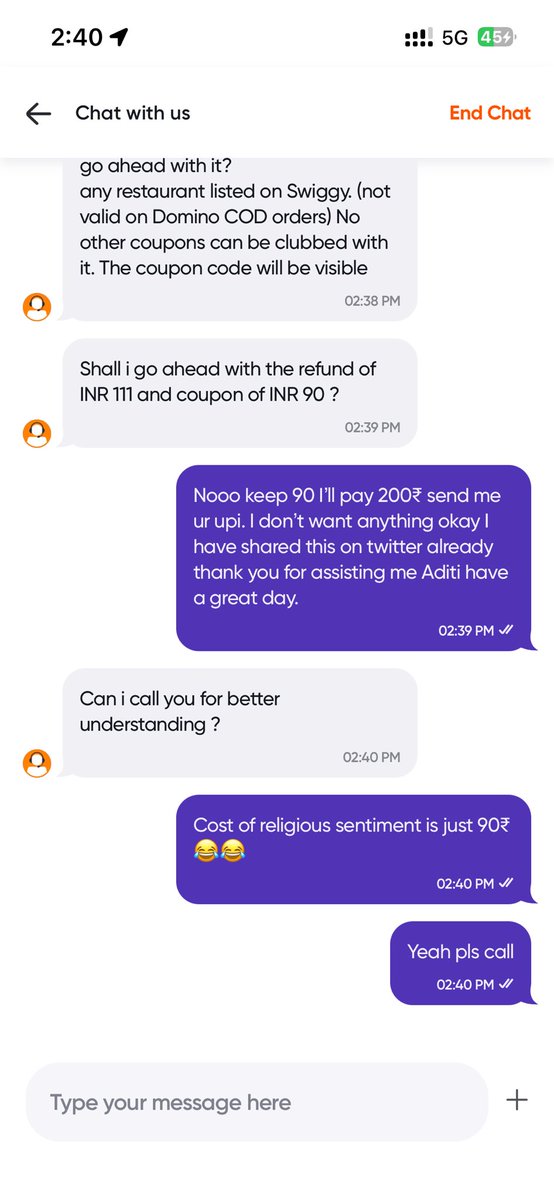 tukyakrega's tweet photo. @SwiggyCares 234863606530774

And the cost of religions sentiments is ₹90 Coupon https://t.co/RLy26lVvGw