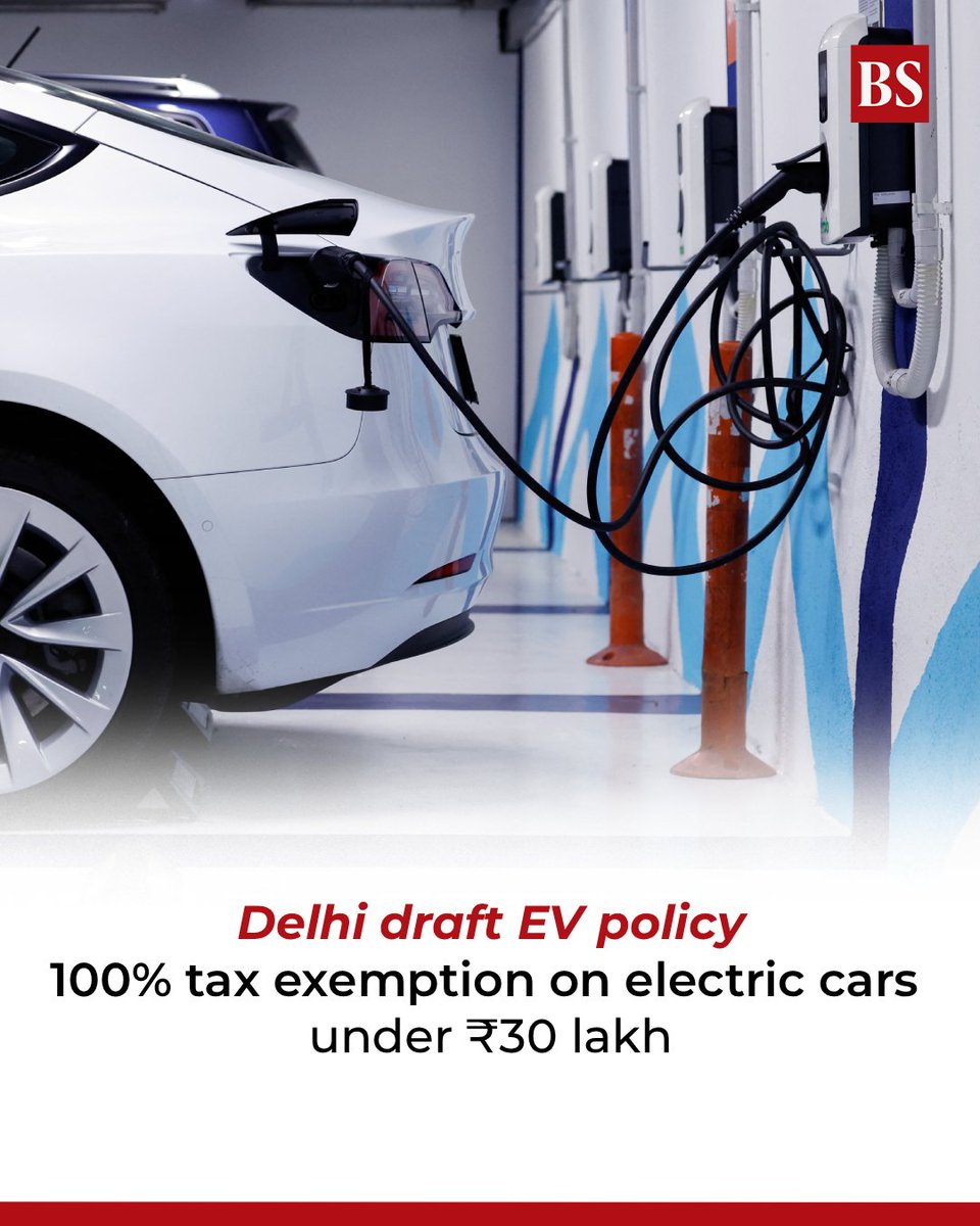 bsindia's tweet image. Delhi draft EV policy proposes 50% relief for hybrids, outlines phased shift to electric mobility, including 2027 three-wheeler transition and gradual restrictions on ICE vehicles.

Details: mybs.in/2g5Naiu

#DelhiEVPolicy #ElectricVehicles #DelhiNCR #RekhaGupta #EVPolicy