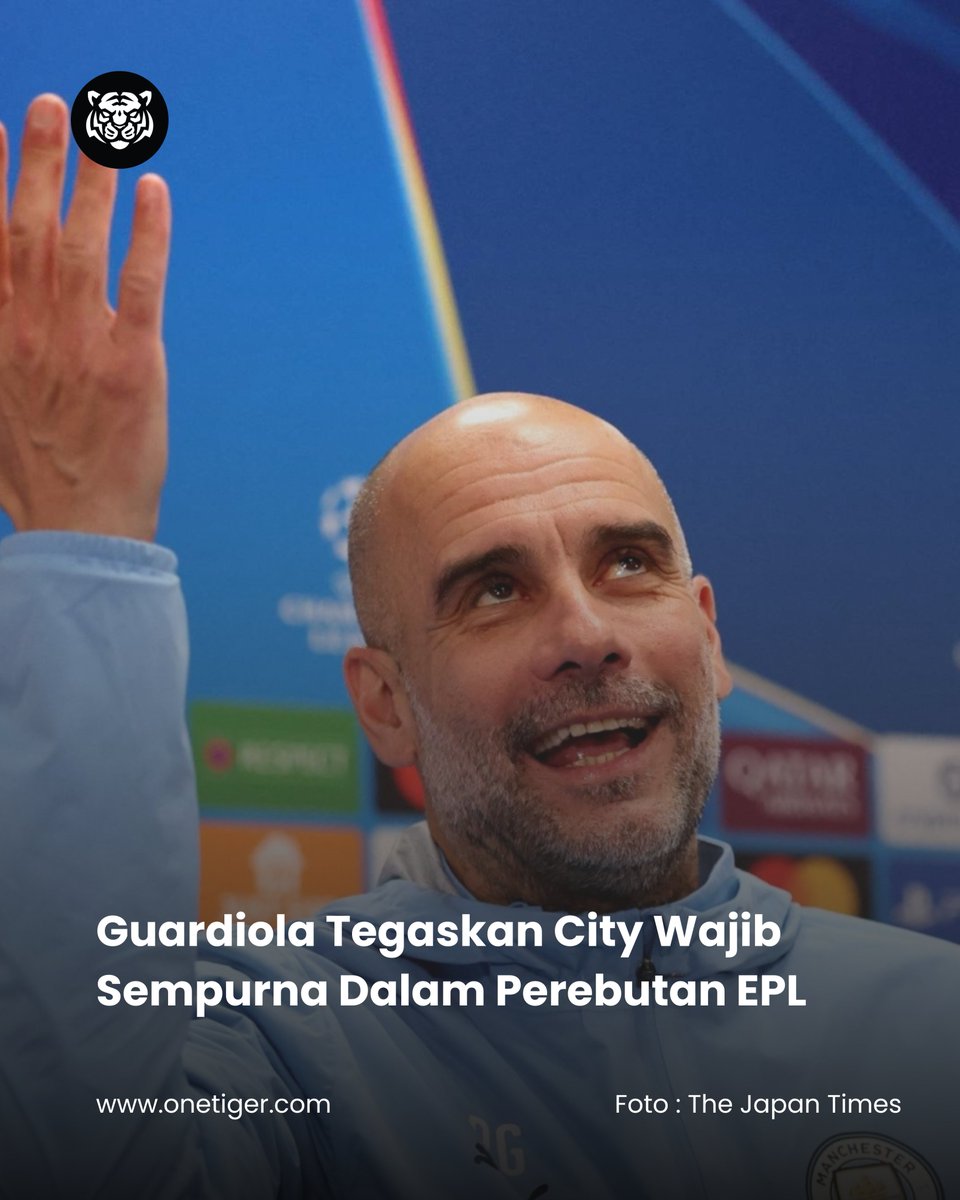 OneTigerForever's tweet image. Pep Guardiola akui Manchester City tiada ruang untuk silap. The Citizens perlu sempurna dalam baki perlawanan jika mahu terus bersaing rebut kejuaraan EPL.

👉 Baca artikel penuh di onetiger.com
 atau klik pautan di bio kami

#OneTigerArena #HariHarimau #FYPBola
