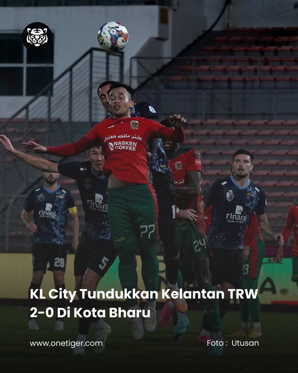 OneTigerForever's tweet image. KL City terus cemerlang di tempat lawan. Dua gol memastikan kemenangan 2-0 ke atas Kelantan TRW dan tiga mata penting berjaya dibawa pulang.

👉 Baca artikel penuh di onetiger.com
 atau klik pautan di bio kami

#OneTigerArena #HariHarimau #FYPBola
