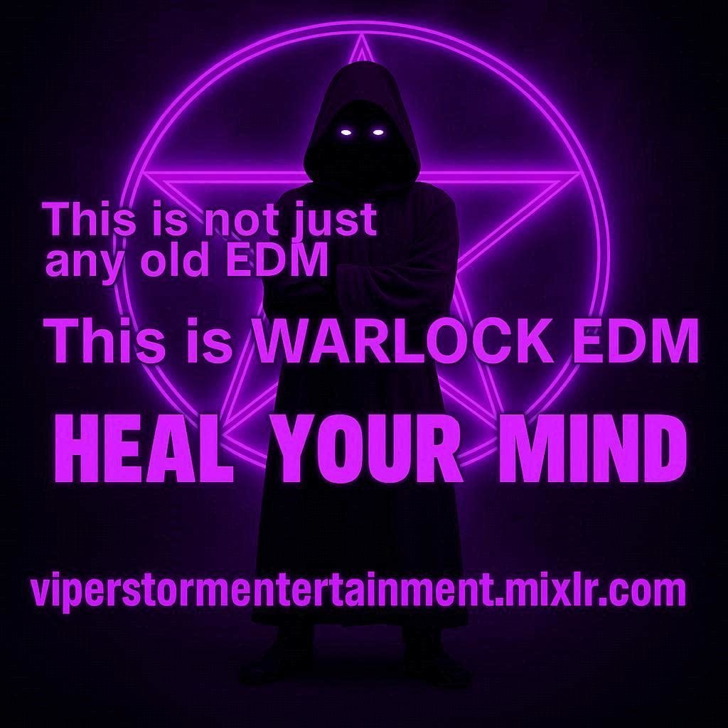 ViperStormSM's tweet image. Welcome to The Snake Pit with Warlock EDM produced by Viper Tomorrow! 8pm UK 3pm US!! Listen at viperstorm-entertainment.mixlr.com Warning - Mild Language!! Experience The Energy #paganmusic #moviemusic #gamingmusic #edm You won't hear Warlock EDM anywhere else!