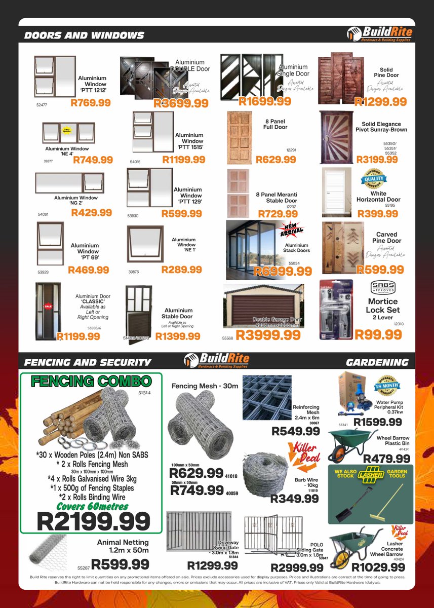 BuildriteH's tweet image. BuildRite Hardware Autumn Sale is now on at Idutywa... Are you ready for these Crazy prices and many more Amazing deals!!!😁

#BuildRite #buildriteh #buildritehardware #Idutywa #Dutywa #mbashe #easterncape #047