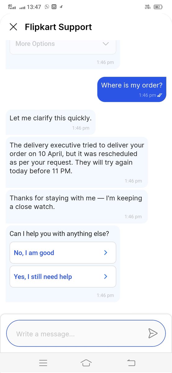 br_basavaraj's tweet photo. @flipkartsupport @Flipkart This is completely unacceptable. Even till today, I have not received a single call from the delivery executive. https://t.co/sp39PlAq6P
