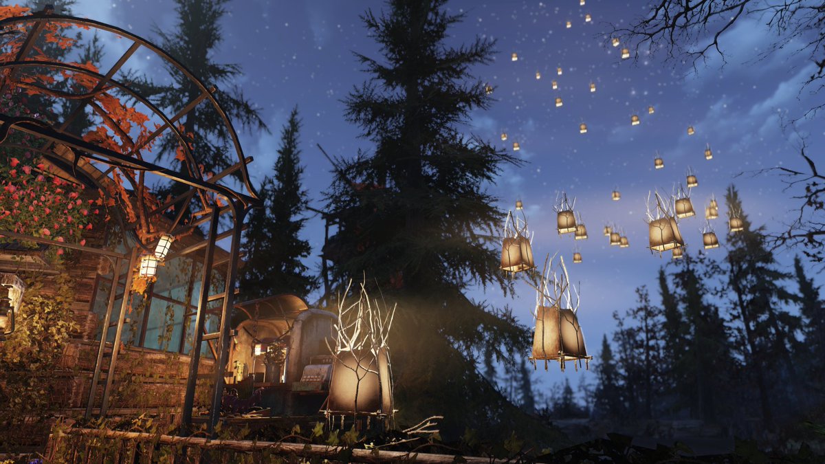 ASOBOUS229105's tweet image. ランタンキャンプガシャンしたの悔しくて
前よりたくさん飛ばしました( ｰ`дｰ´)ｷﾘｯ！

エメット山処理場の少し上にあります！
見かけた方は遊びに来てくださーい🥳

#Fallout76
#Fallout76camp
#VirtualPhotography