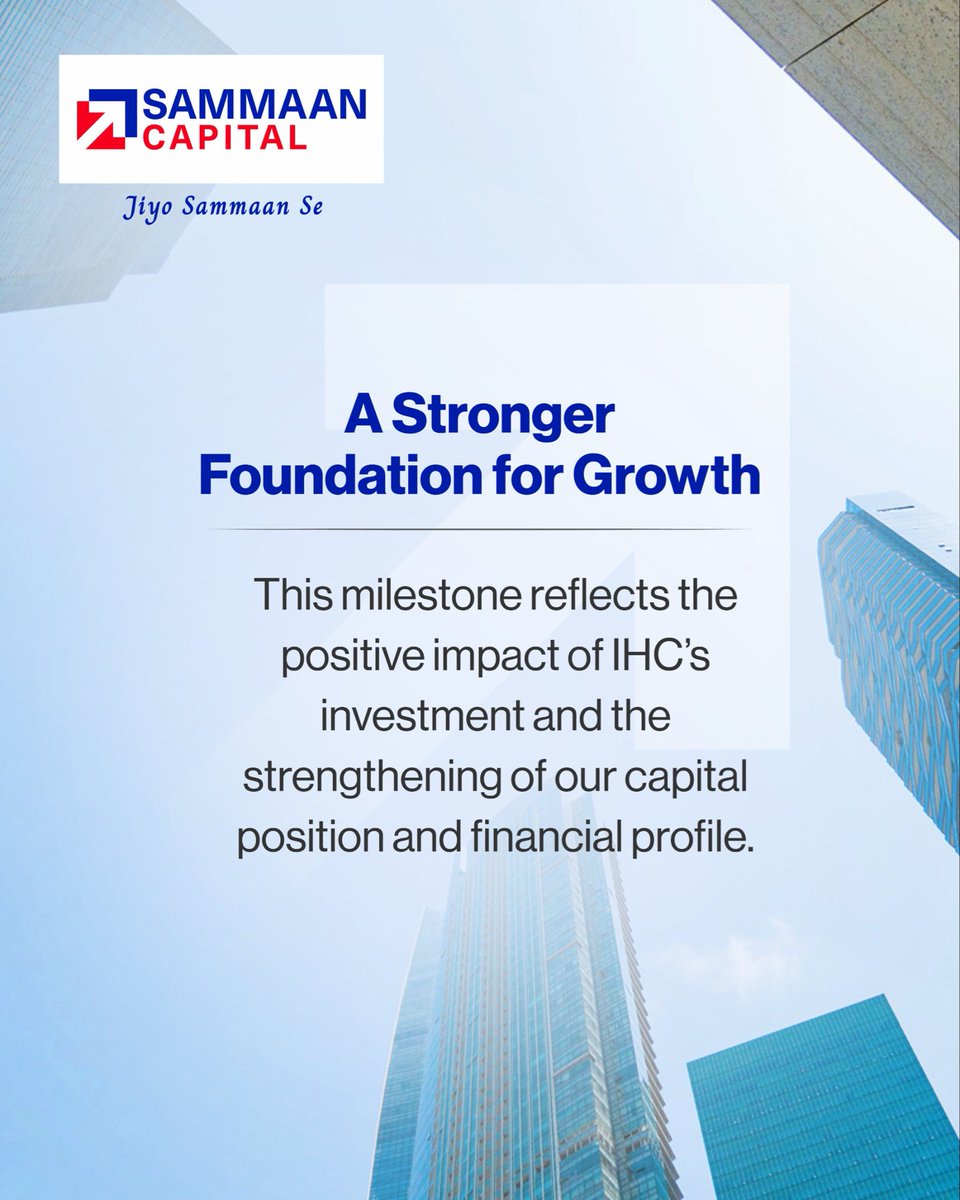 sammaan_capital's tweet photo. CRISIL upgraded Sammaan Capital to AA+/Stable.

Here’s a quick breakdown of what this milestone means, from stronger fundamentals to
IHC-backed growth.
#SammaanCapital #CRISIL #CreditRating #NBFC #Finance #Growth #IndiaFinance https://t.co/PRi72FbVyp
