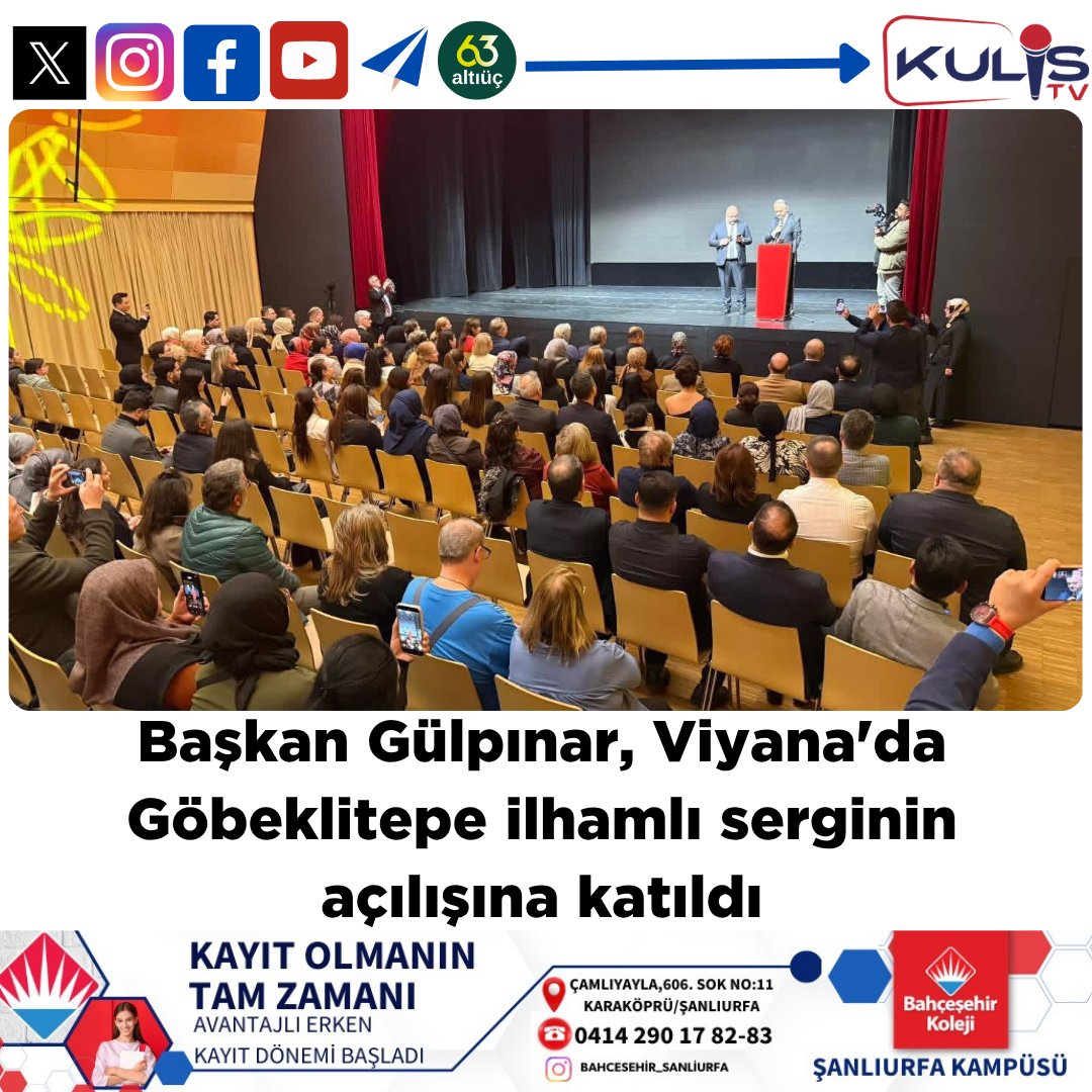 Başkan Gülpınar, Viyana’da Göbeklitepe ilhamlı serginin açılışına katıldı

Şanlıurfa Büyükşehir Belediye Başkanı Mehmet Kasım Gülpınar, Avusturya’nın başkenti Viyana’da, Göbeklitepe’den ilham alınarak hazırlanan anlamlı serginin açılışına katıldı.
<a href="/MithatCanKutluc/">Mithat Can KUTLUCA</a>
<a href="/sanliurfabld/">Şanlıurfa Büyükşehir 🇹🇷</a>