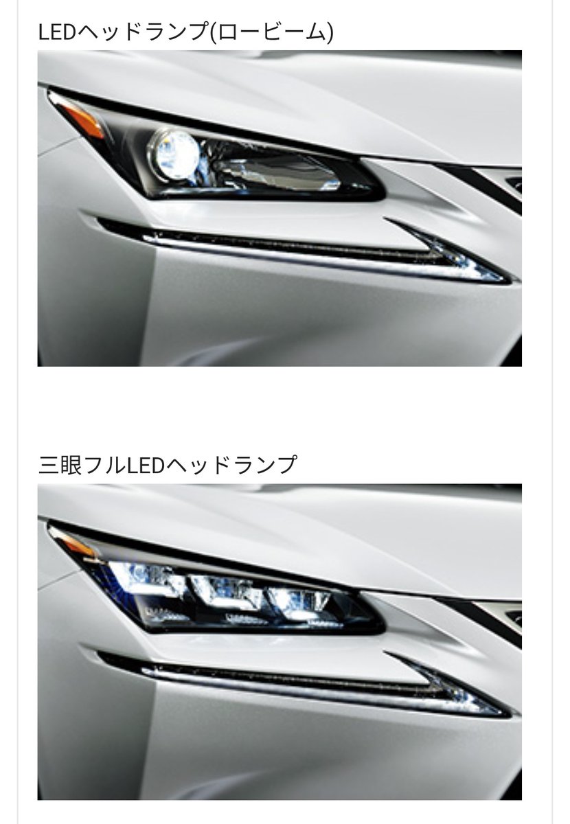 レクサスNX ヘッドライトの歴代 単眼シングル→横1列3連→ちどり3連