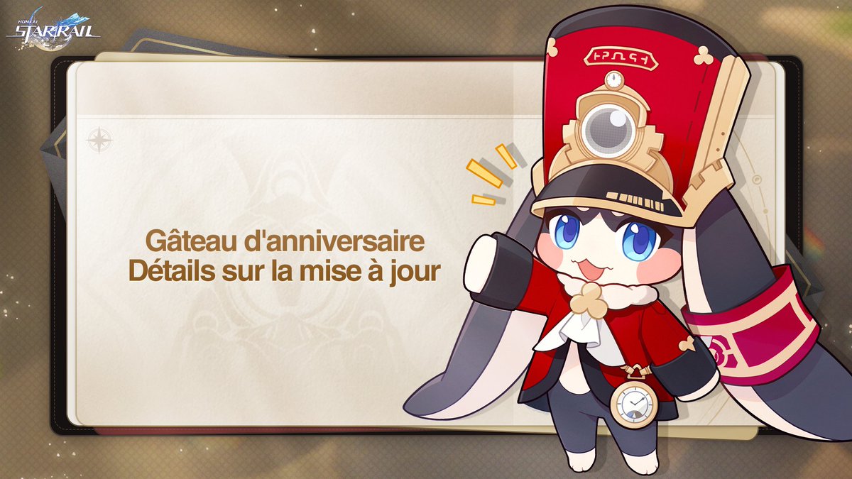 honkaisrfr's tweet image. 📢 | Mise à jour du Gâteau d'anniversaire

À l'approche du 3e anniversaire de Honkai : Star Rail, le gâteau d'anniversaire que vous recevrez dans le courrier d'anniversaire aura droit à une nouvelle version.
À partir du 2026/04/26 00:00 (heure du serveur), le gâteau