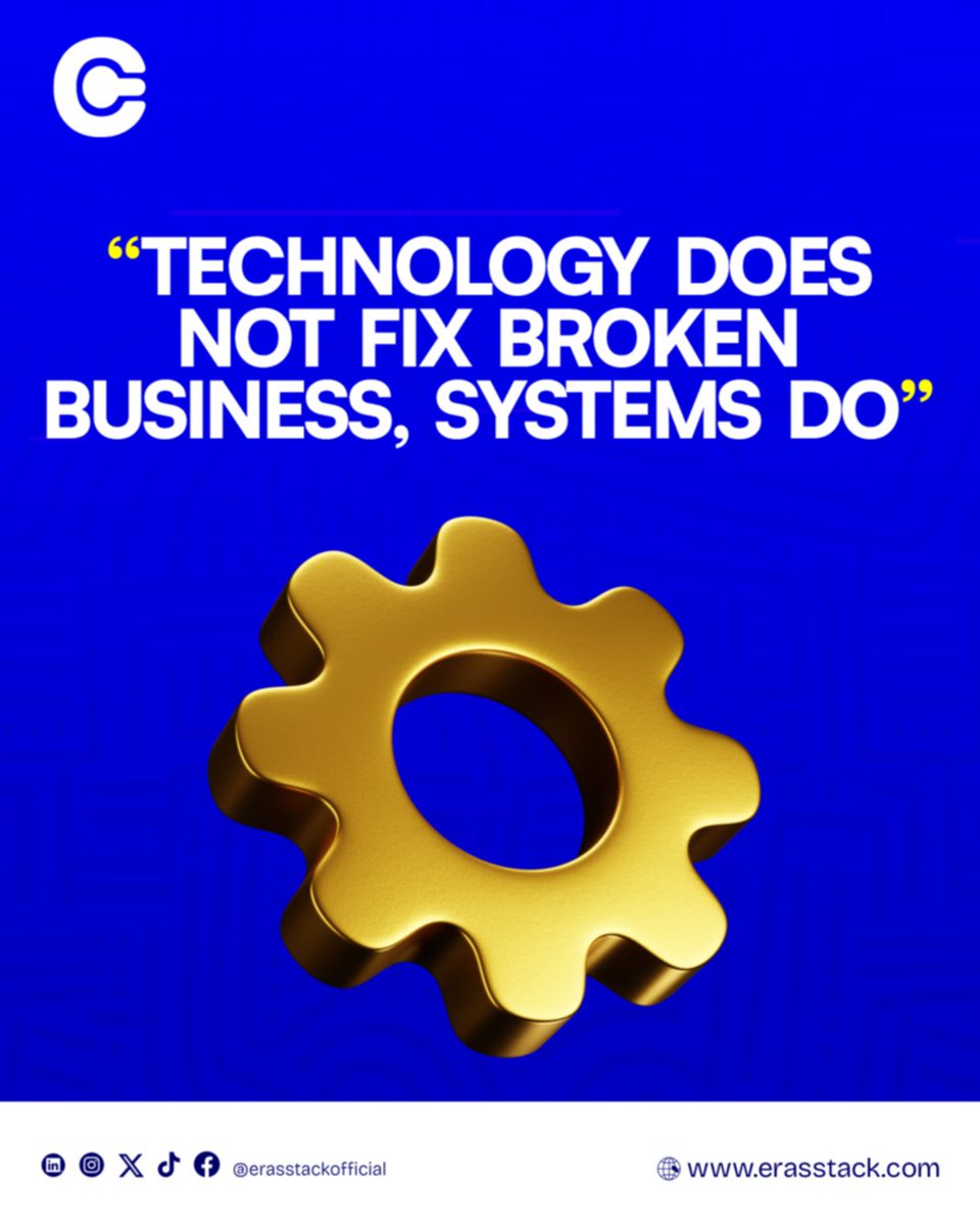 EStack16009's tweet photo. Technology doesn’t fix broken businesses. Systems do.

People think tech is the solution.
It’s not.

The real solution is the right system powered by the right technology.
That’s the difference.
👉 Agree or disagree?
#BusinessGrowth #TechStrategy #SystemsThinking https://t.co/dAAjtI9VeO
