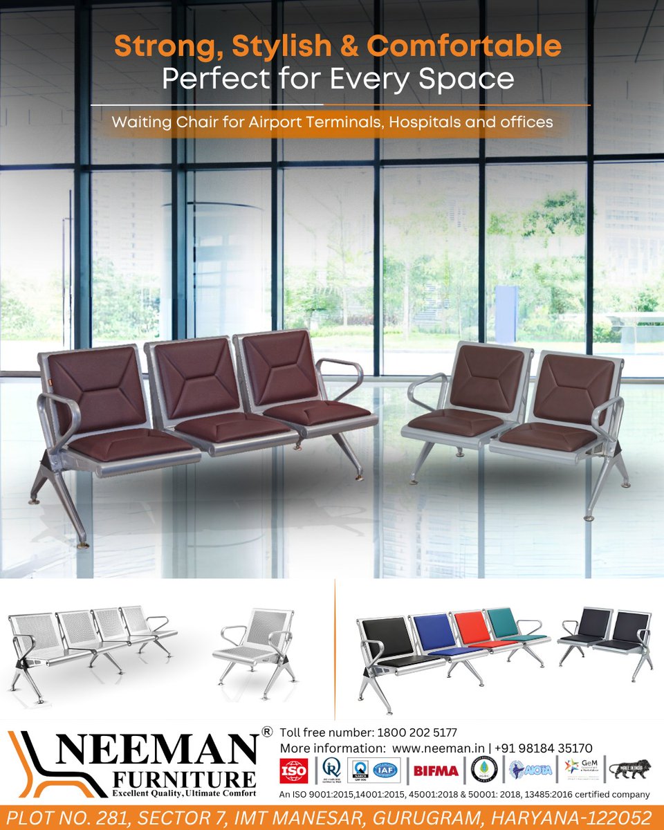 Neemanfurniture's tweet image. Comfort for every waiting space ✨

Explore premium seating solutions

 neeman.in

#WaitingChair #PublicSeating #NeemanFurniture
