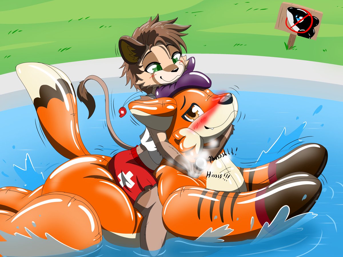 No pooltoys allowed in the pool. 
I guess by the rules it needs to be popped😖
Comms for <a href="/MikTheFoxx/">Mik Fox</a>