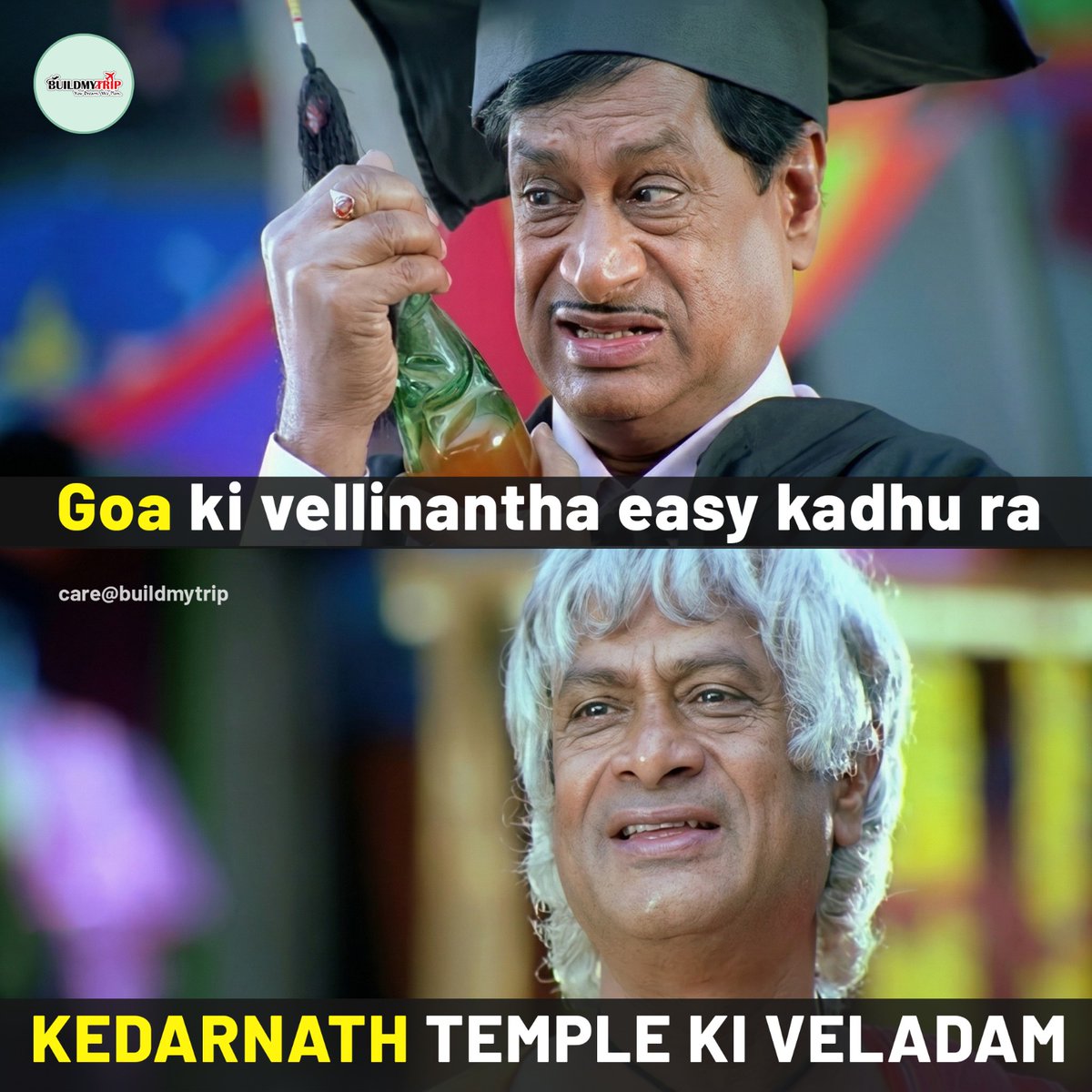 BUILDMYTRIP_IND's tweet image. Goa ki vellinatha easy kadhu ra…
Kedarnath veladam antey inka kastam 😅🙏
Some trips need blessings too ✨
#kedarnath #travelindia #travelmemes