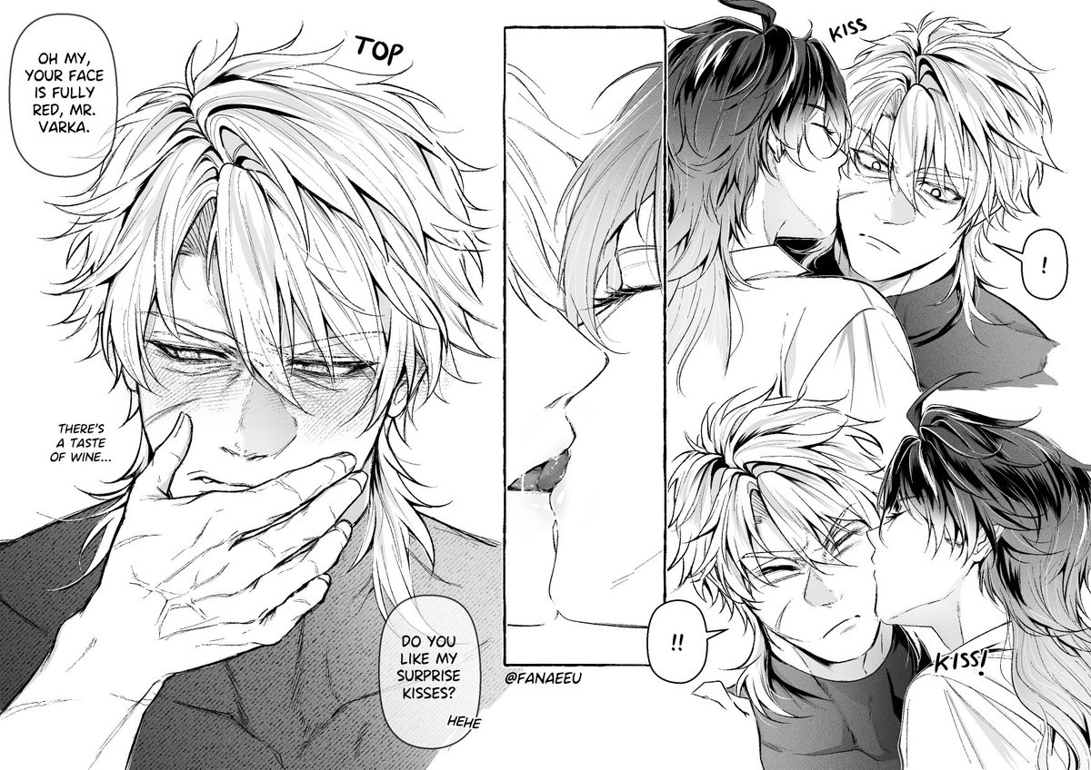 FanaeeU's tweet image. Blushing Varka... 
#varflins #knightlight