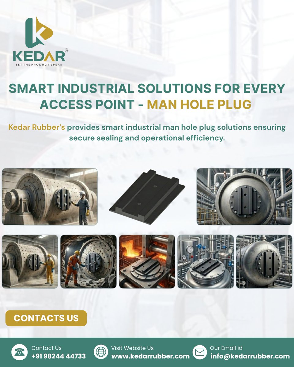 Kedarrubber's tweet image. 🔧 Stop leaks. Start safe operations.

kedarrubber.com/insights/heavy…

#ManHolePlug #IndustrialSafety #PipelineSolutions #RubberProducts #ManufacturingIndia #Infrastructure #HeavyDuty #MakeInIndia #KedarRubber